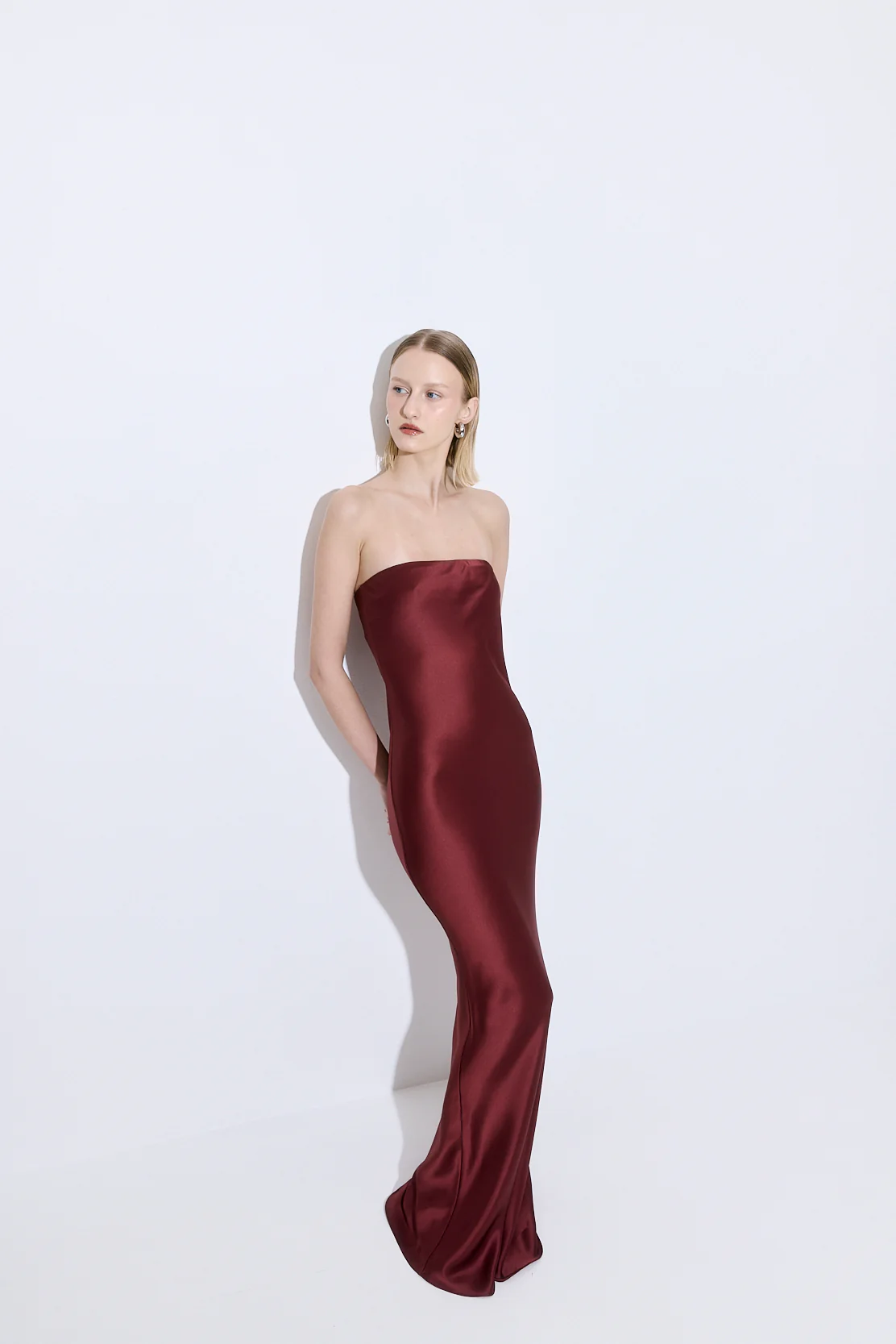 Satin Strapless Maxi Dress - Image 3
