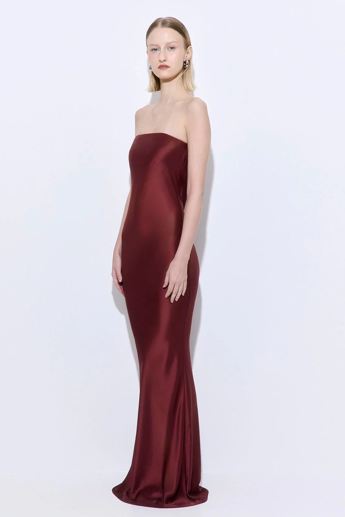 Satin Strapless Maxi Dress - Image 4