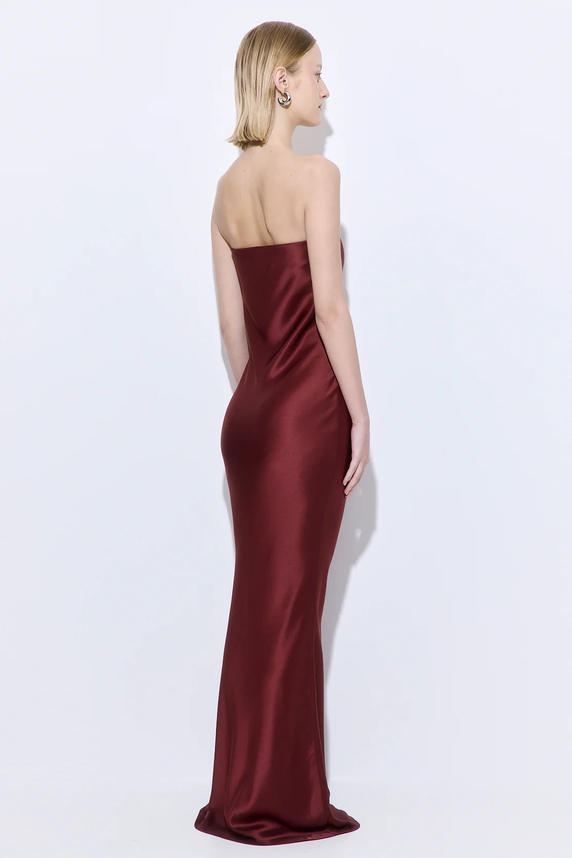 Satin Strapless Maxi Dress - Image 5