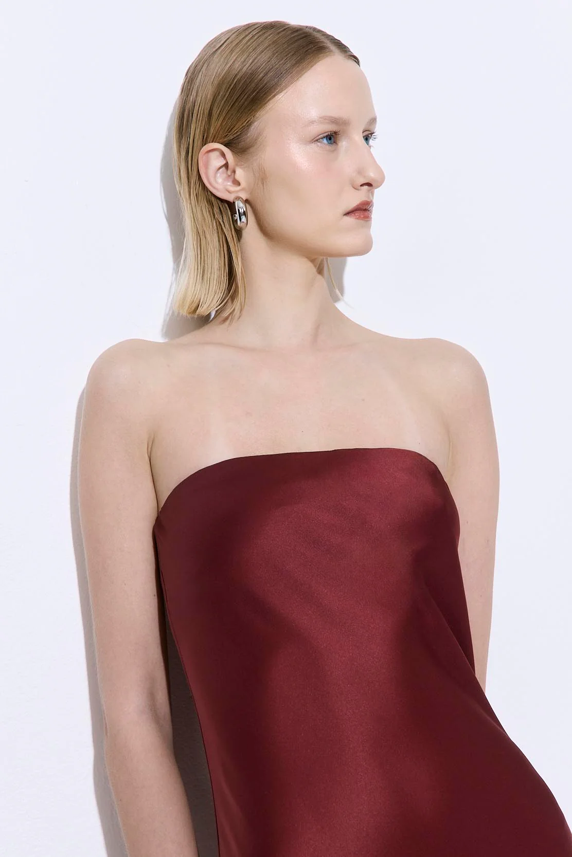 Satin Strapless Maxi Dress - Image 6