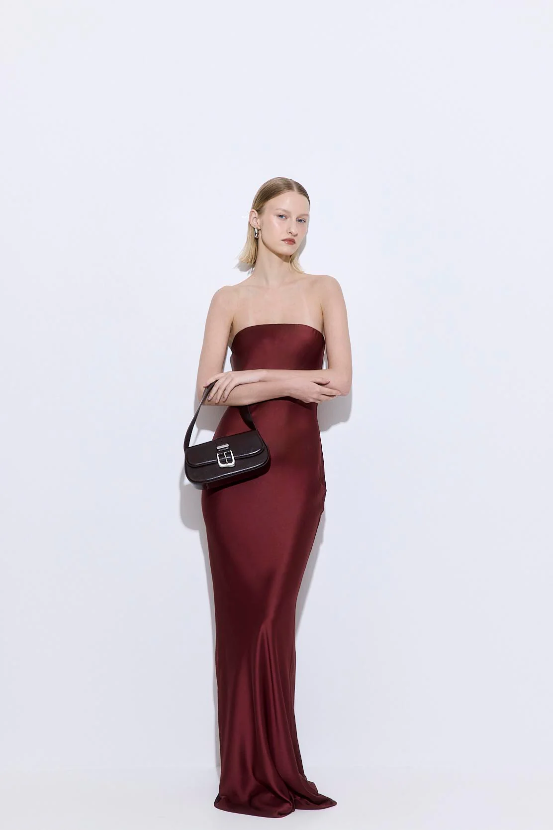 Satin Strapless Maxi Dress - Image 7