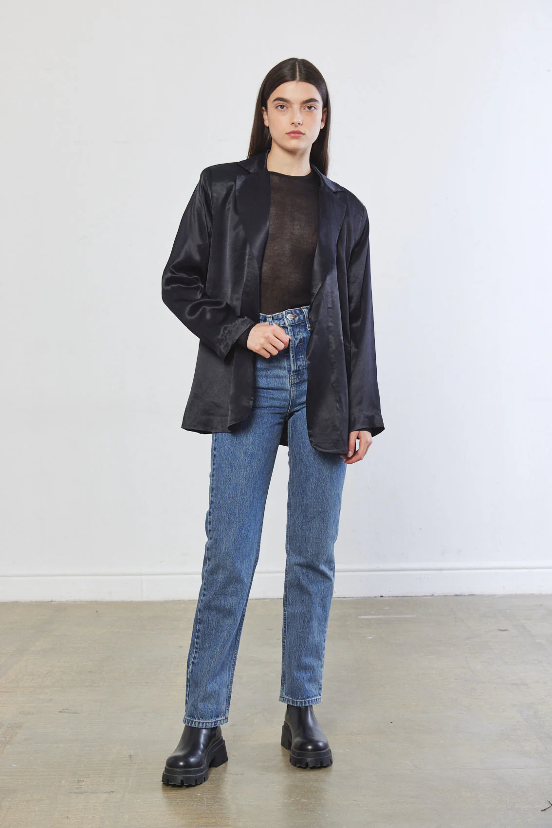 Satin Tailored Blazer - Image 2