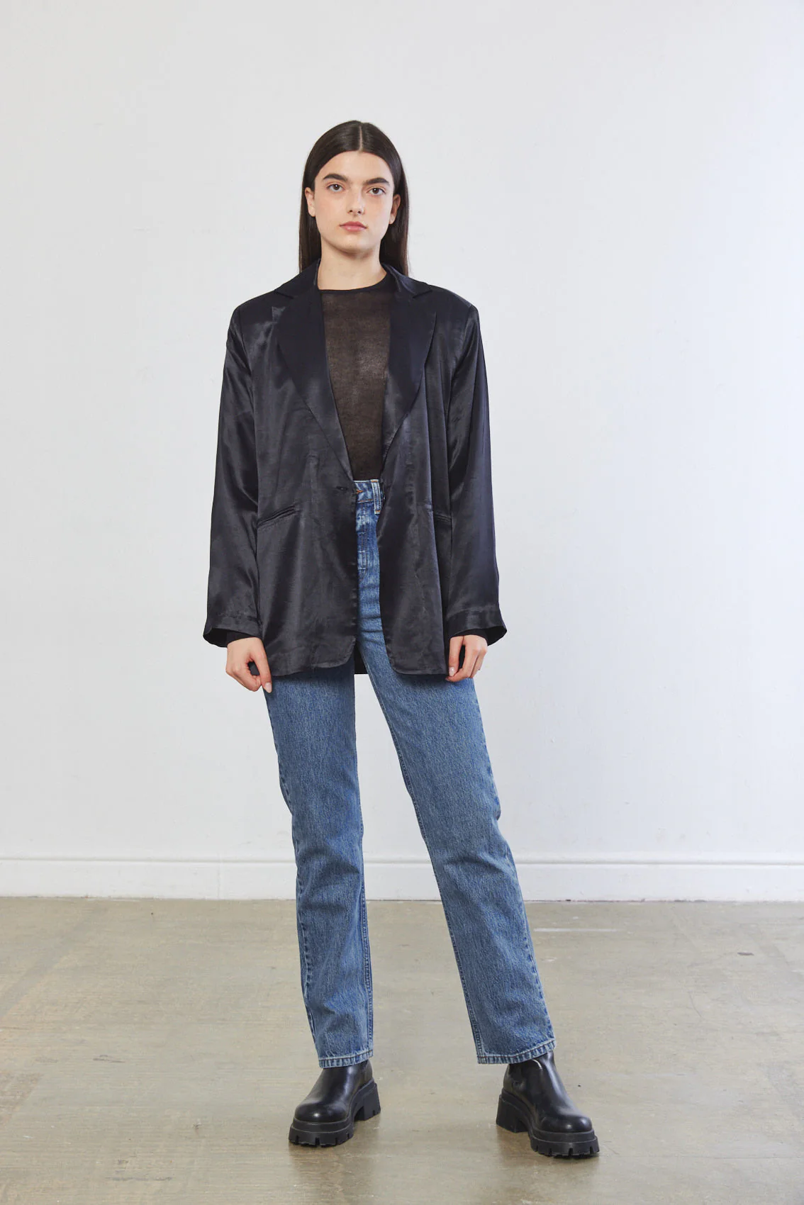 Satin Tailored Blazer - Image 6