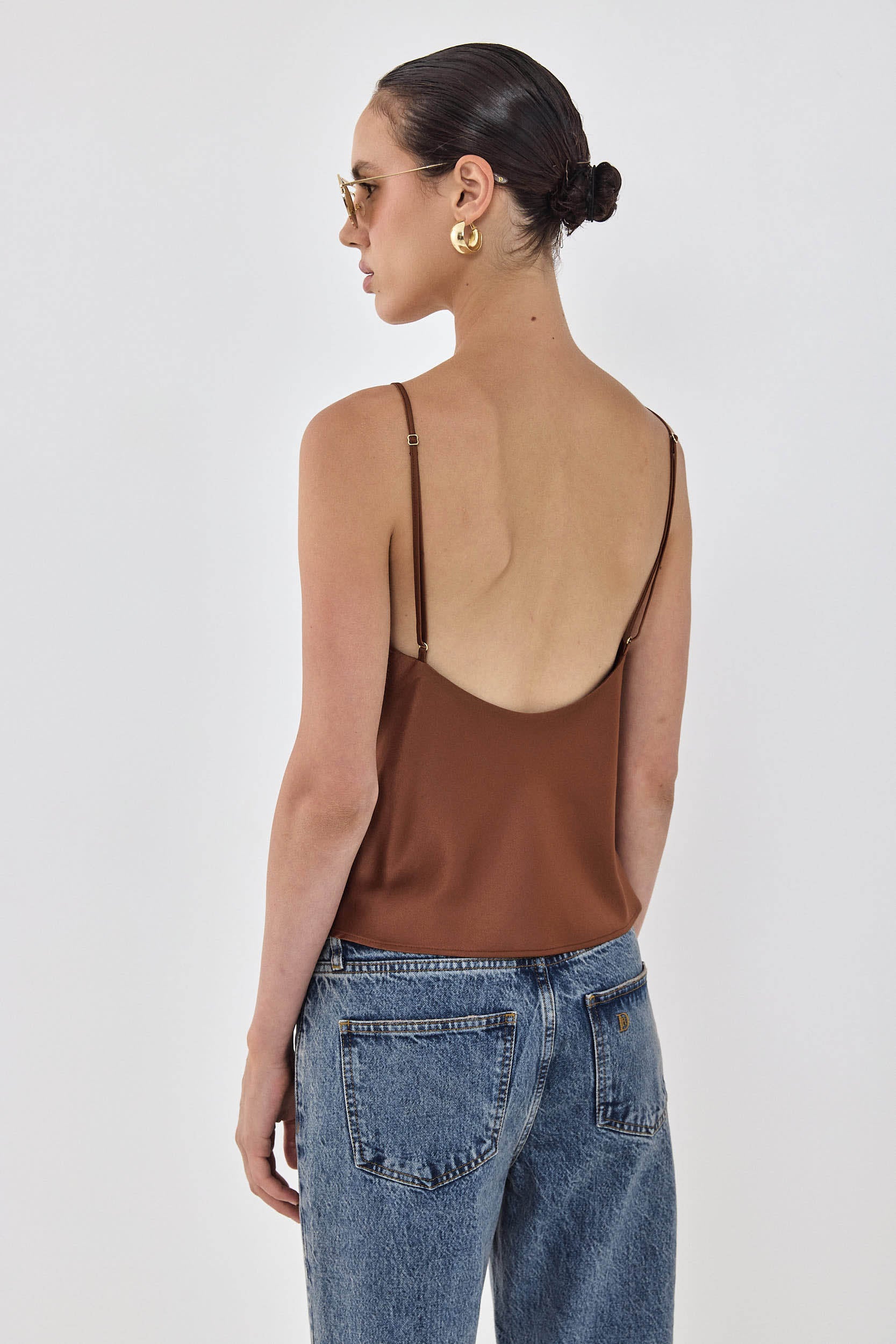 Satin V Neck Tank Top - Image 5