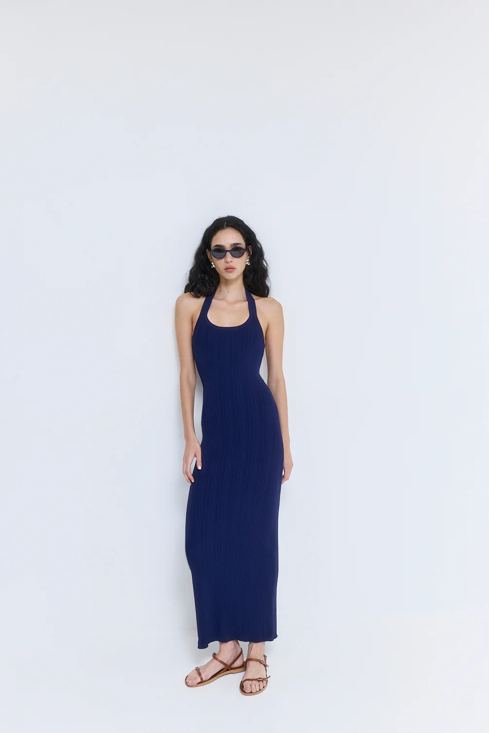 Ribbed Halter Neck Maxi Dress - Image 3
