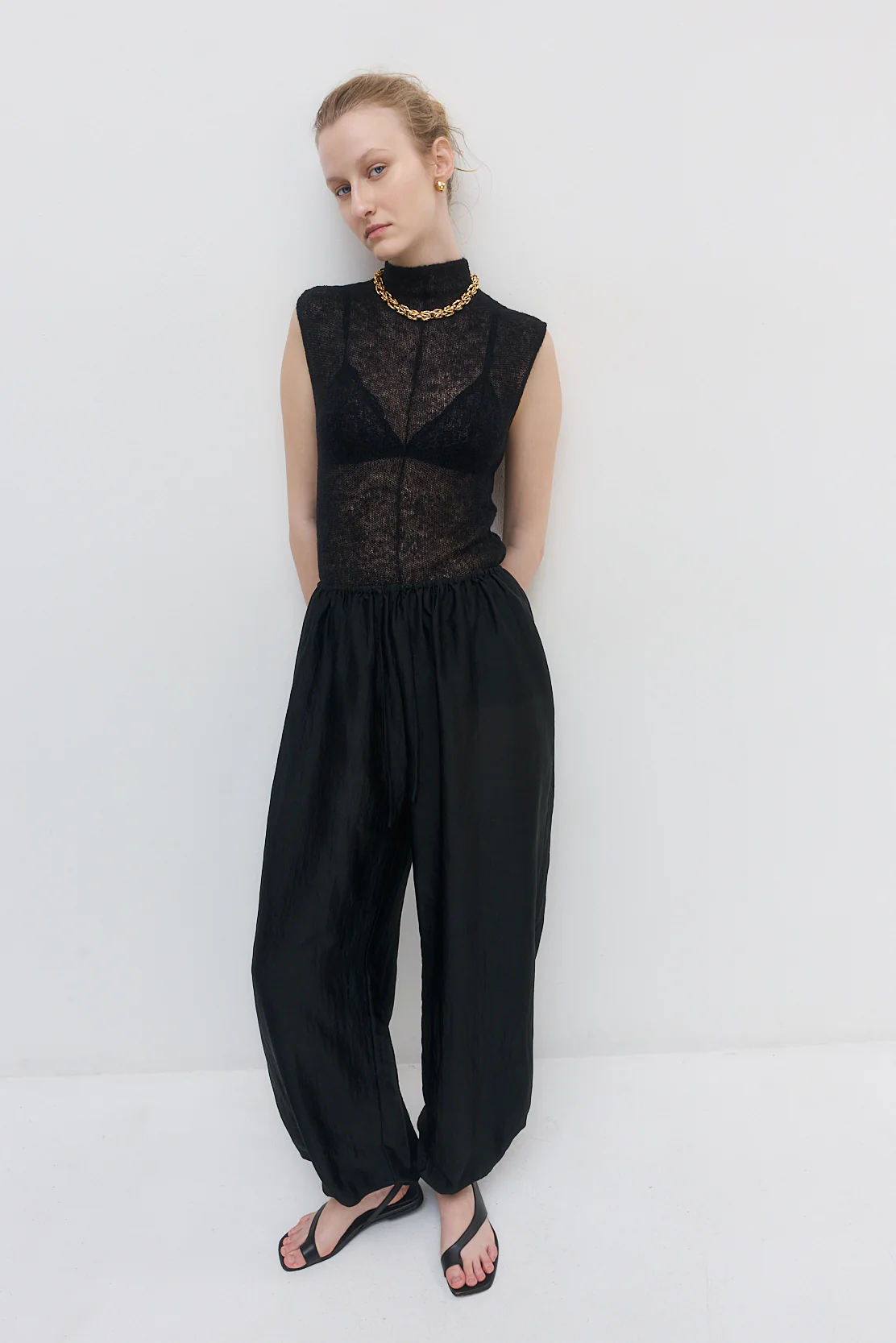 Semi Sheer Chiffon Balloon Pants - Image 7