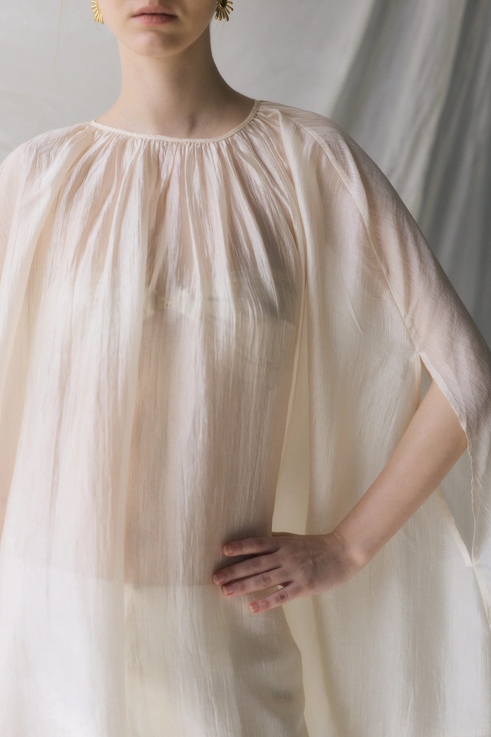 Semi Sheer Chiffon Cape - Image 2