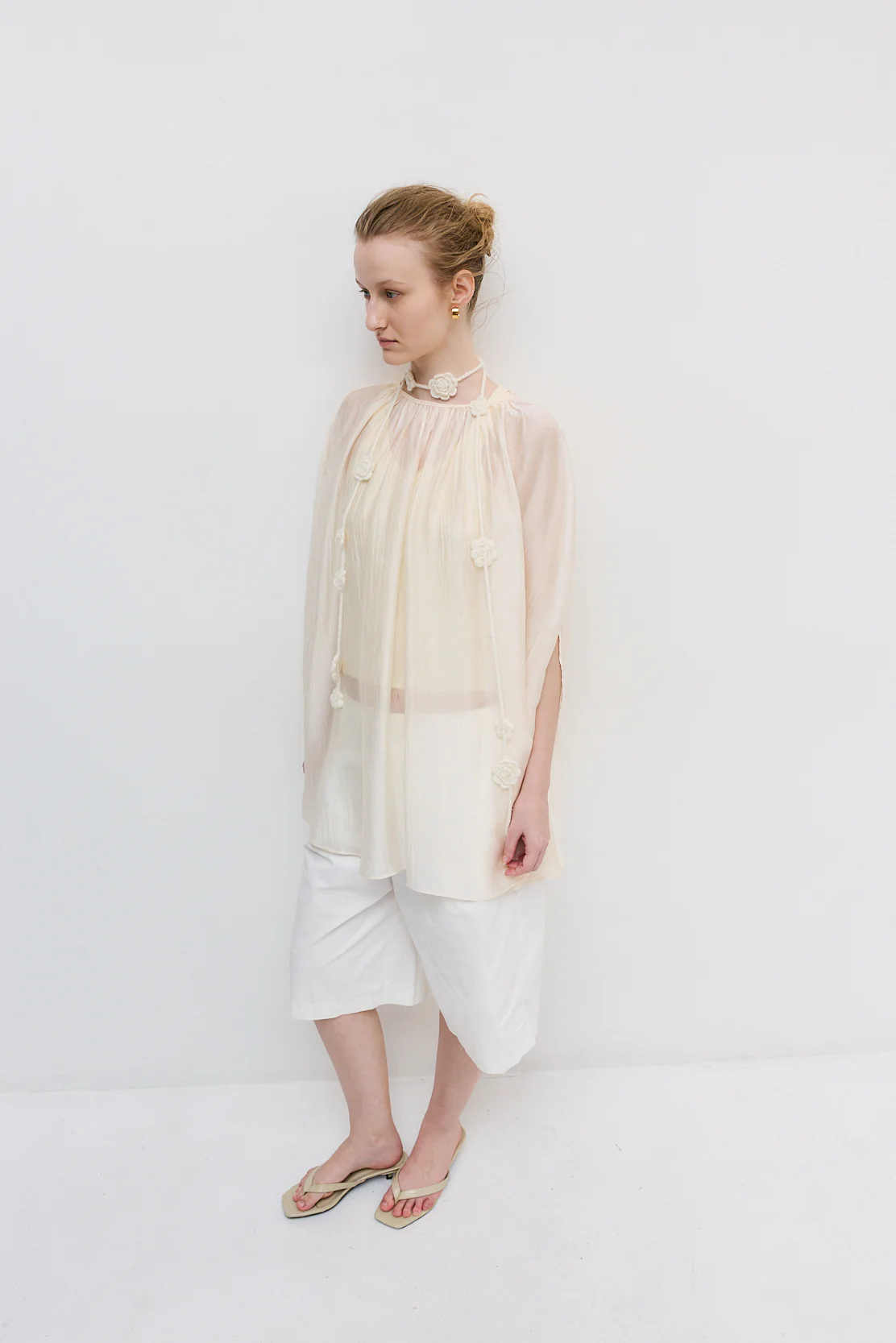 Semi Sheer Chiffon Cape - Image 3