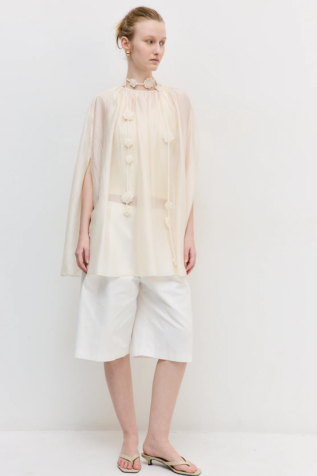 Semi Sheer Chiffon Cape - Image 4
