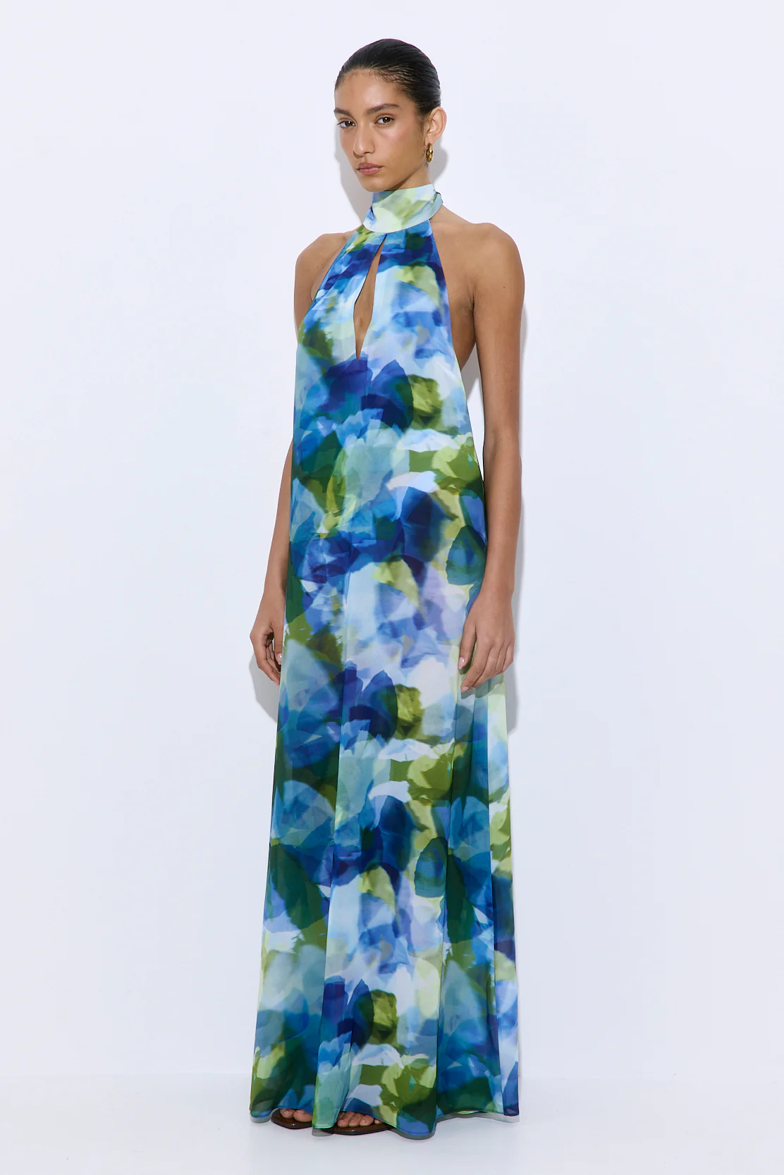 Semi Sheer Collar Maxi Dress - Image 3