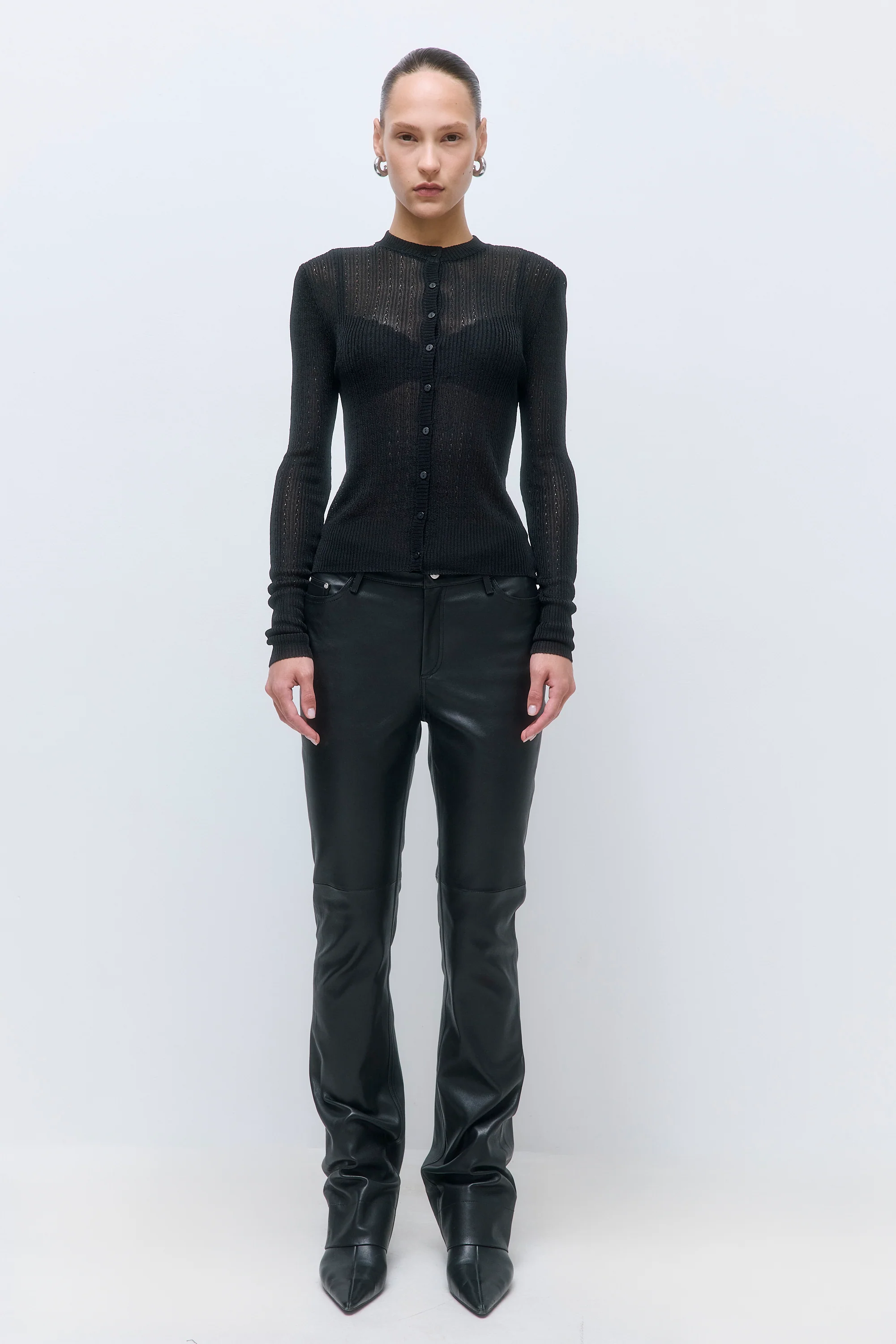 Semi Sheer Crochet Cardigan - Image 2