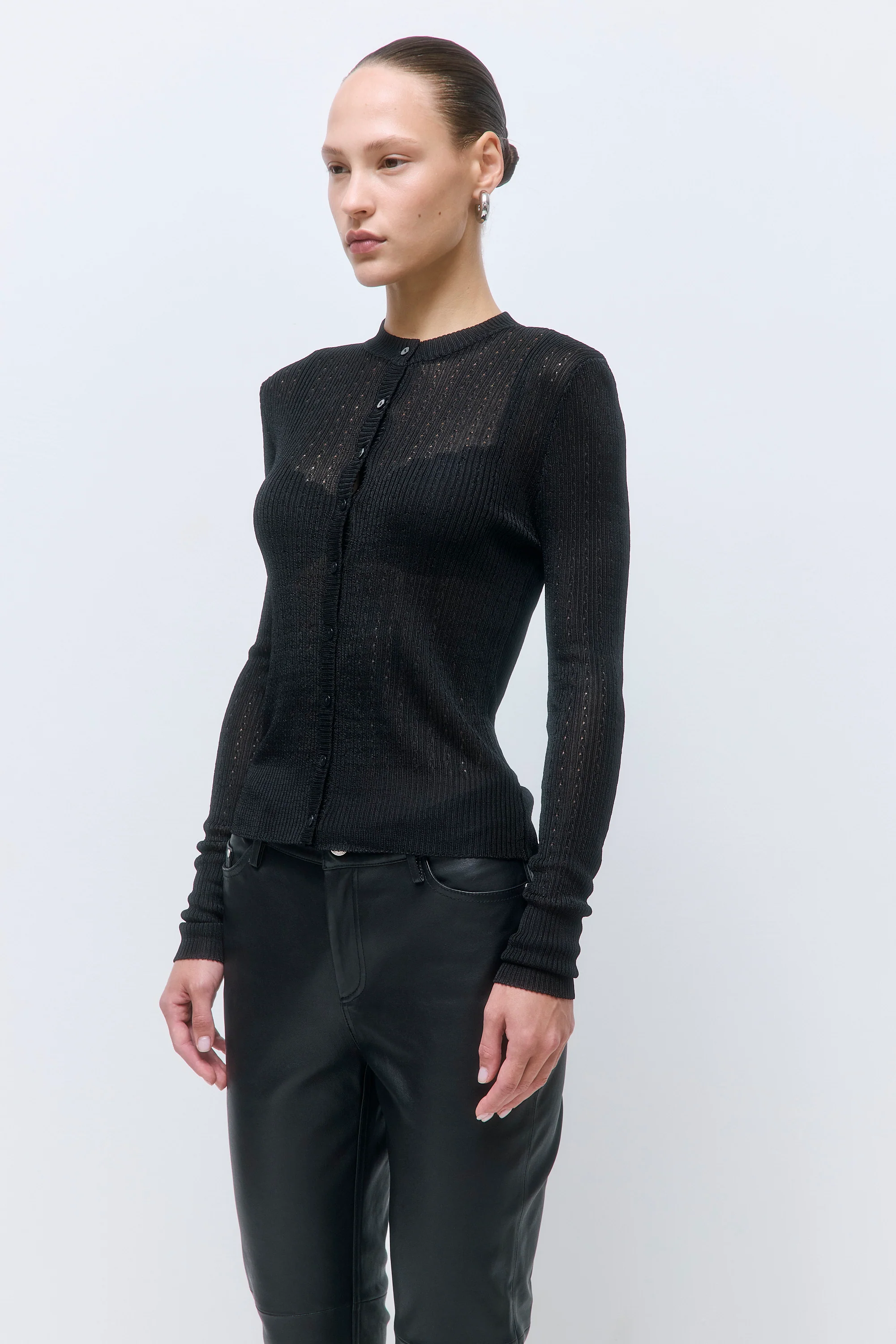 Semi Sheer Crochet Cardigan - Image 4