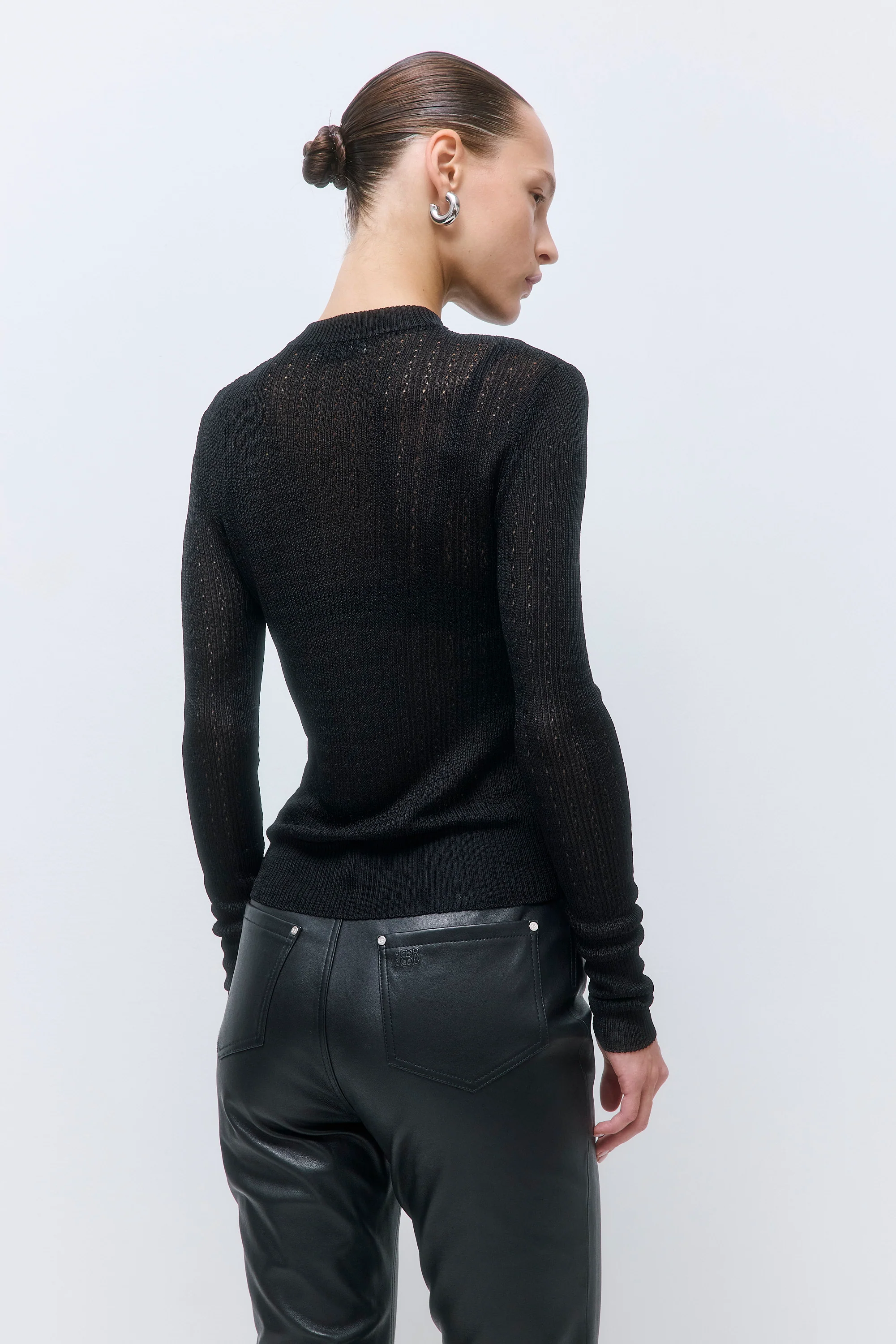 Semi Sheer Crochet Cardigan - Image 5