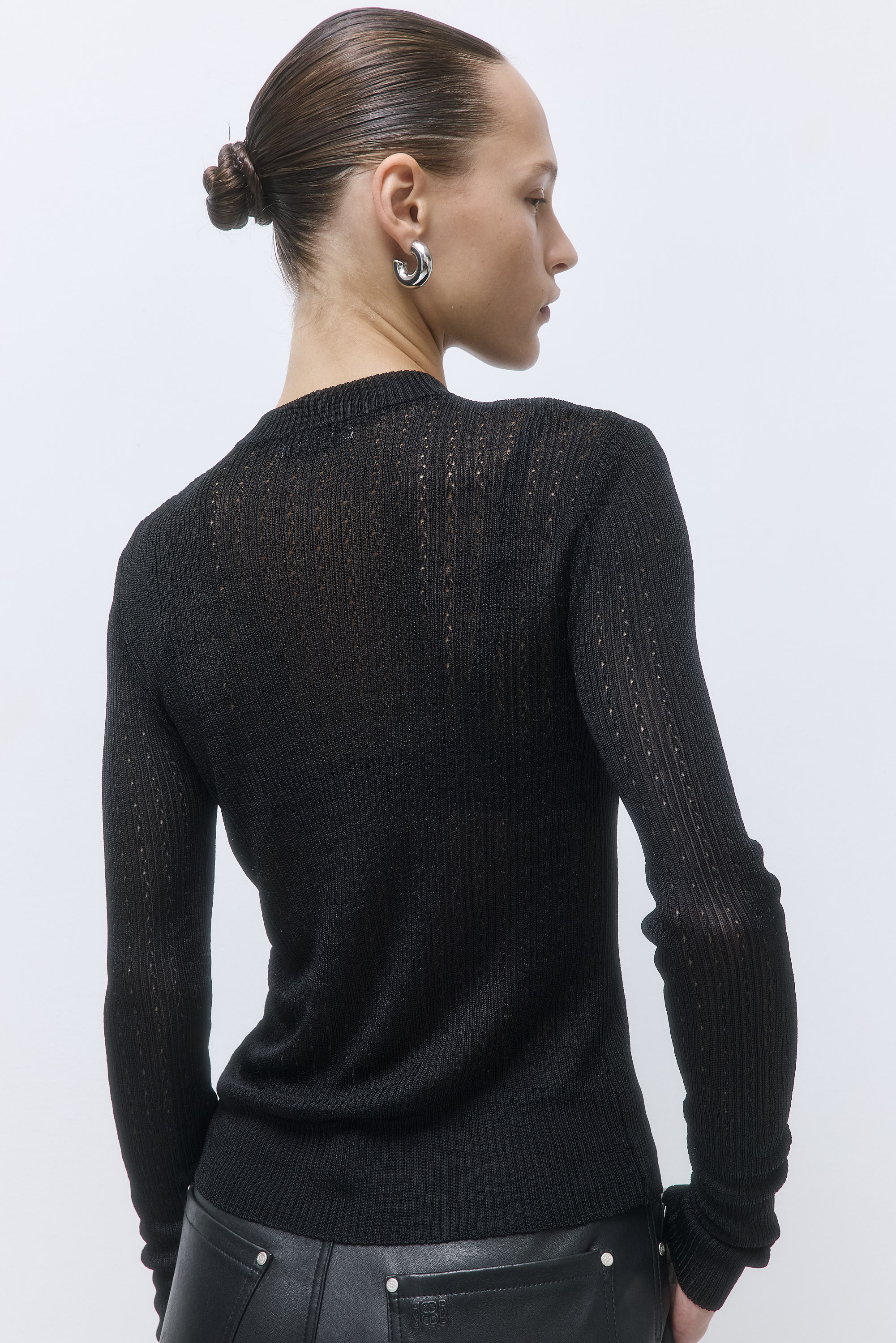 Semi Sheer Crochet Cardigan - Image 6