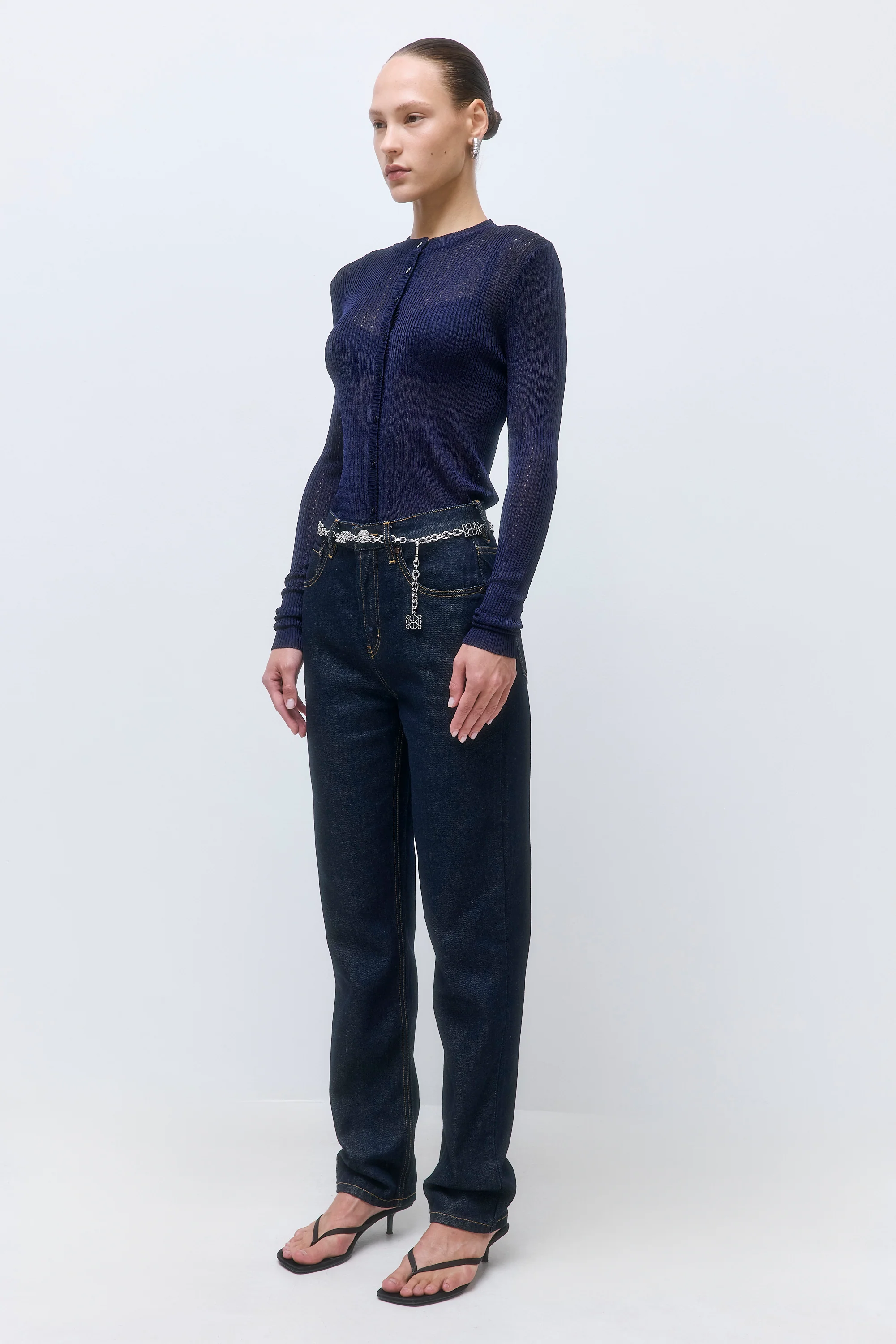 Semi Sheer Crochet Cardigan - Image 5