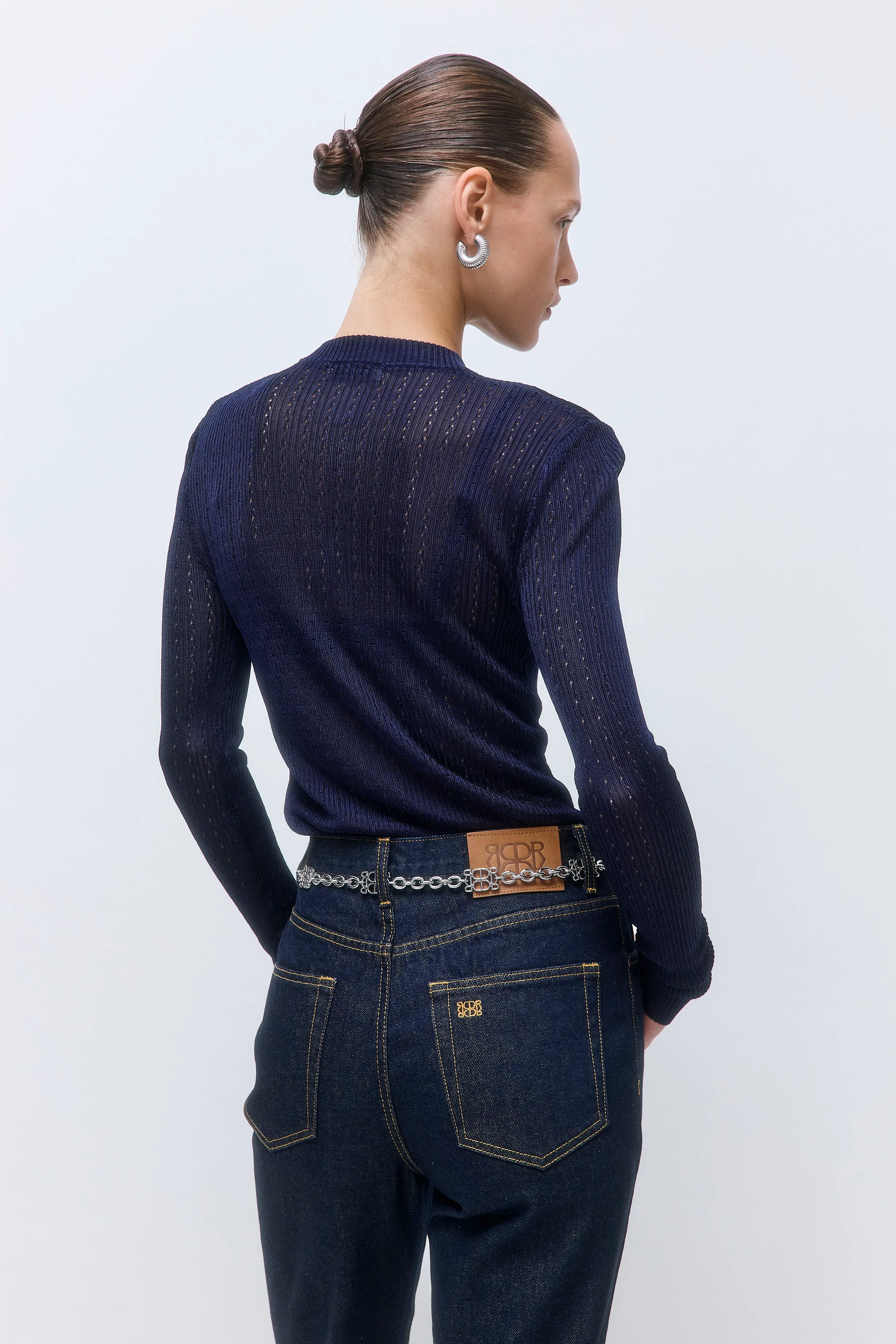 Semi Sheer Crochet Cardigan - Image 6