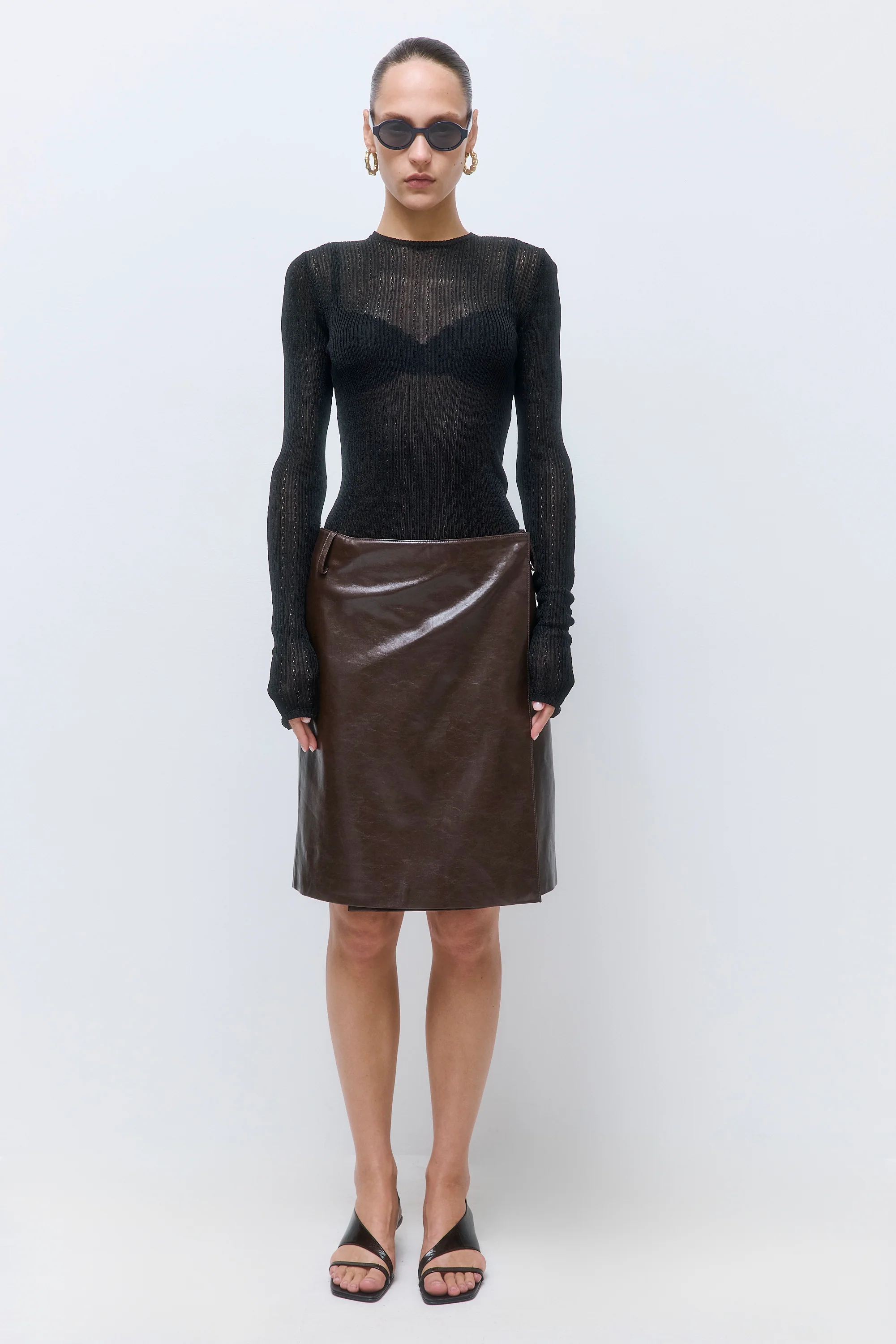 Semi Sheer Crochet Crewneck - Image 2