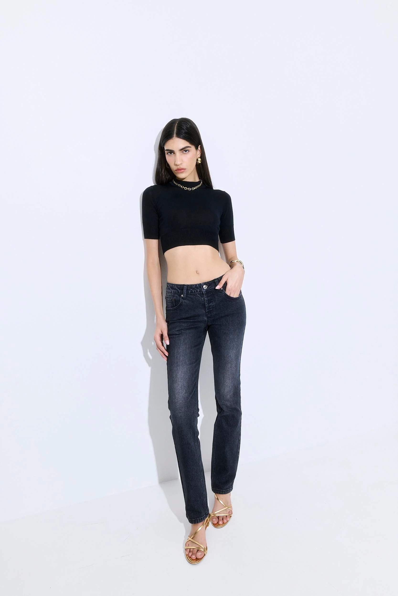 Semi Sheer Cropped Knit - Image 3