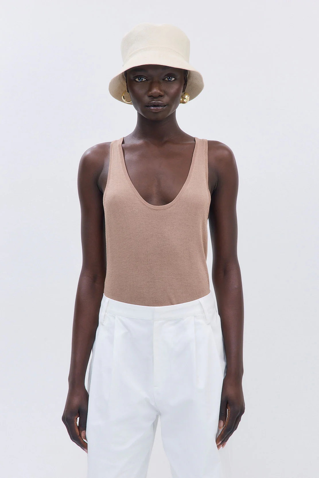 Semi Sheer Deep Scoop Tank
