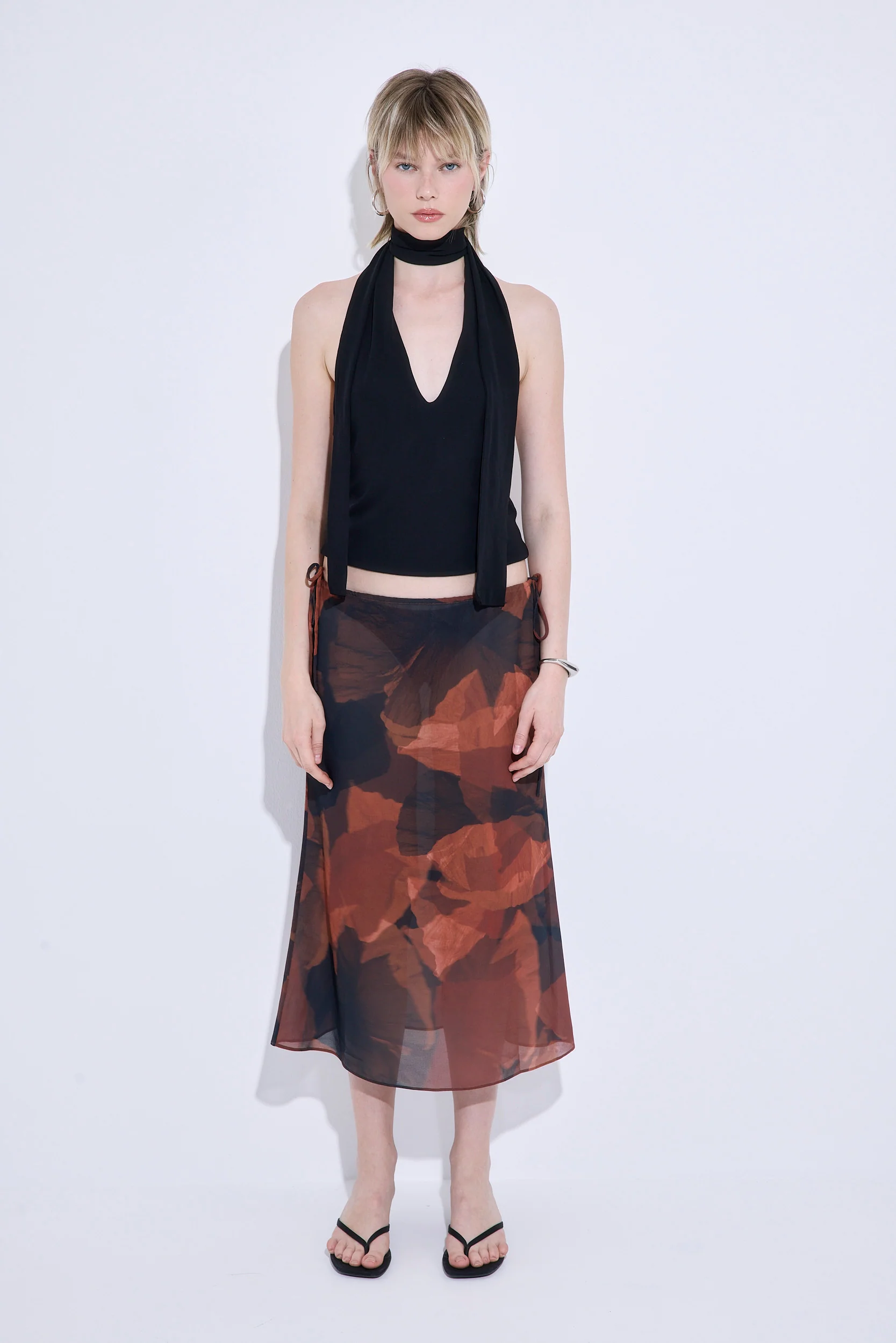 Semi Sheer Midi Skirt