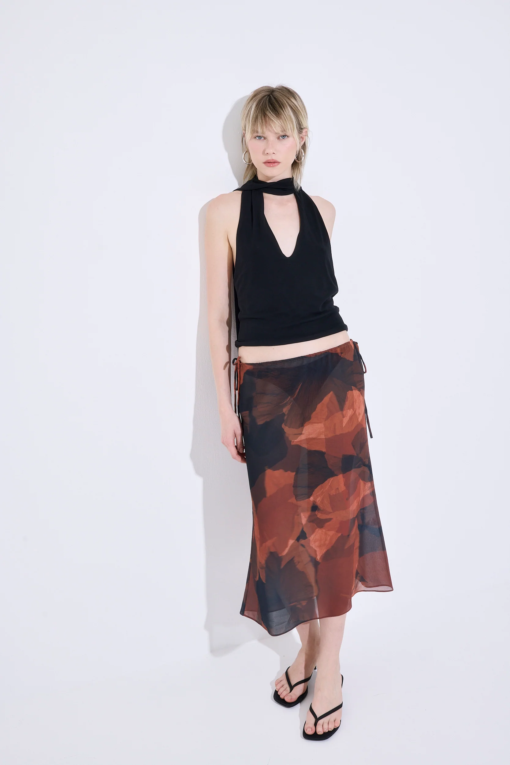 Semi Sheer Midi Skirt - Image 3
