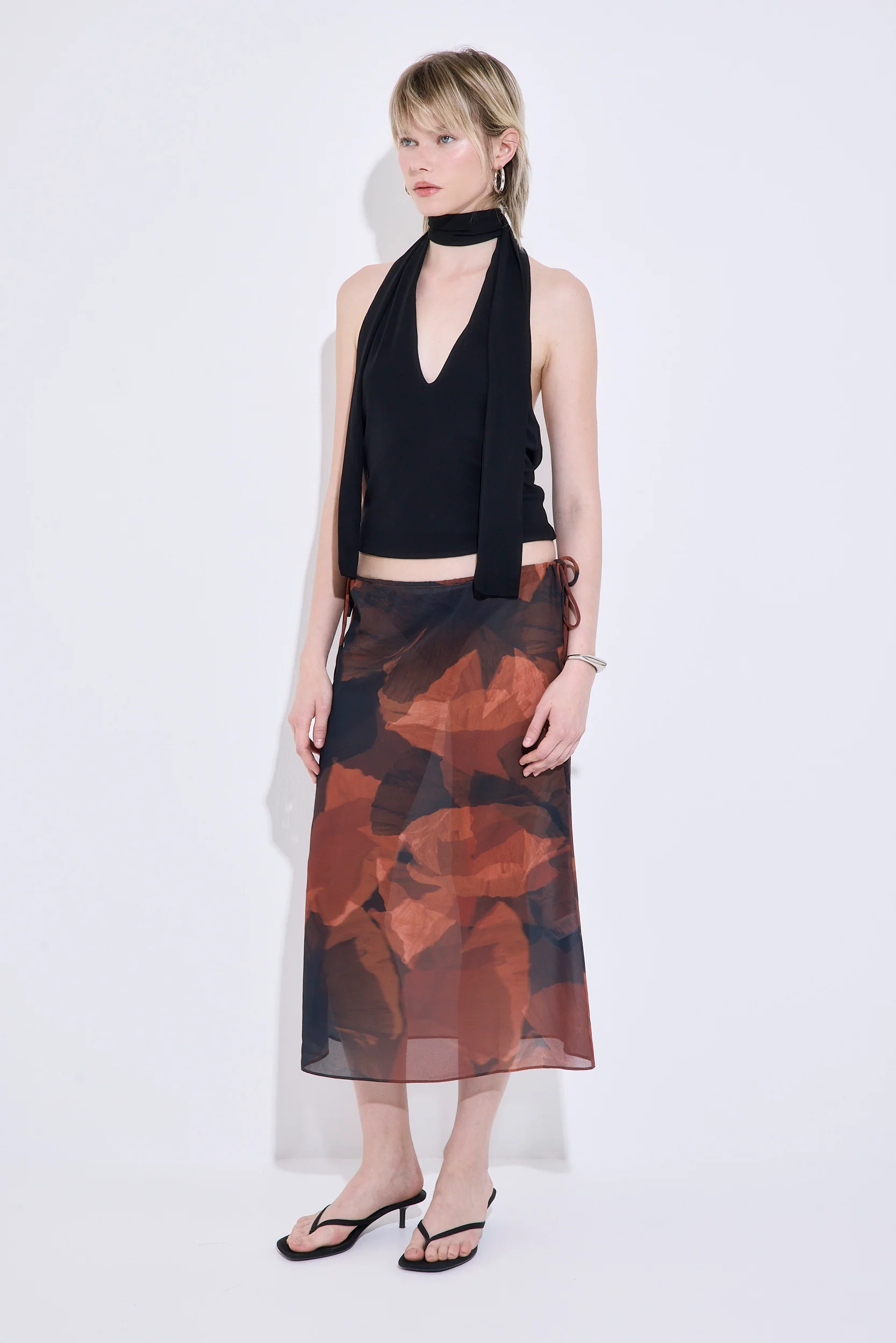 Semi Sheer Midi Skirt - Image 4