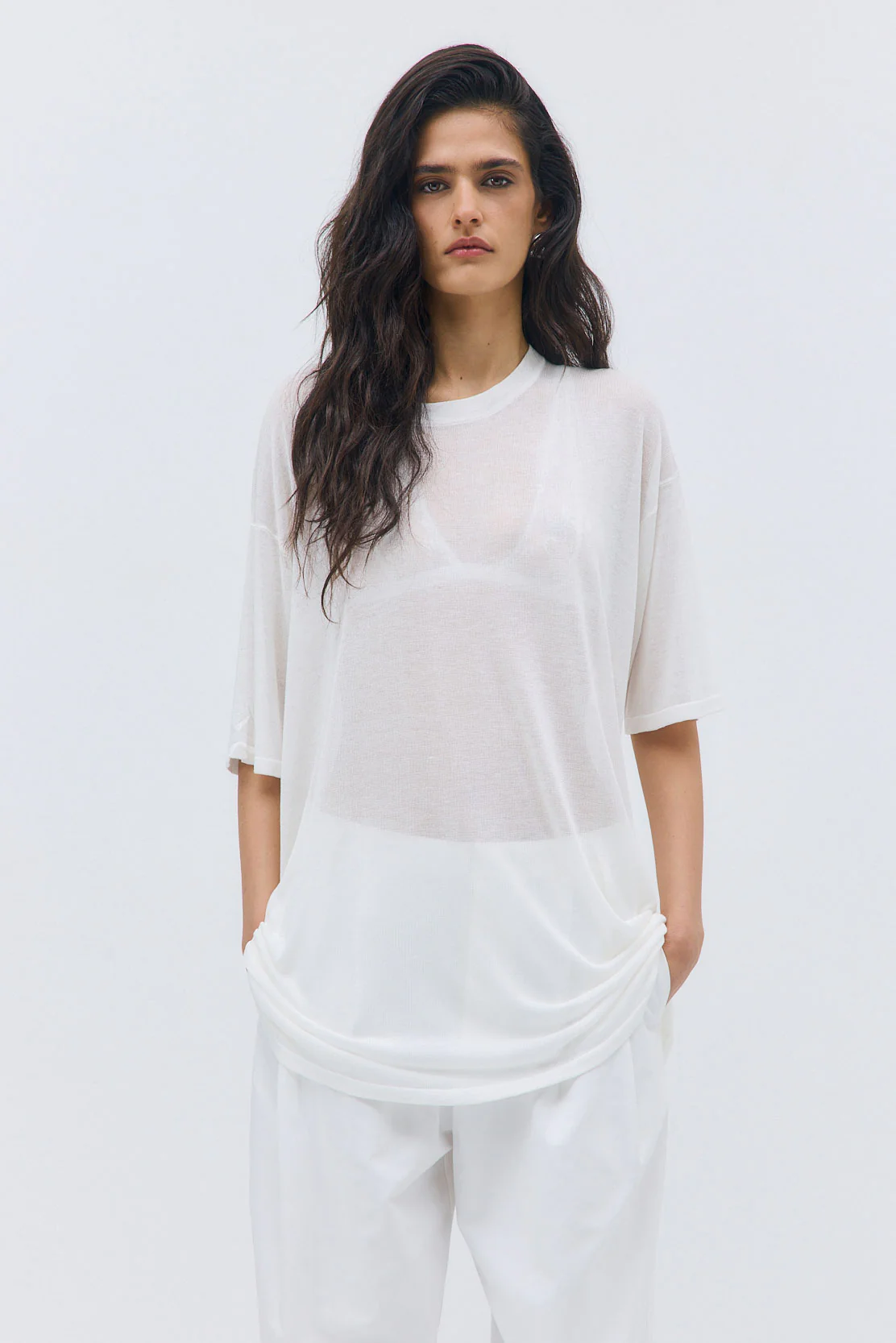 Semi Sheer Oversized Top