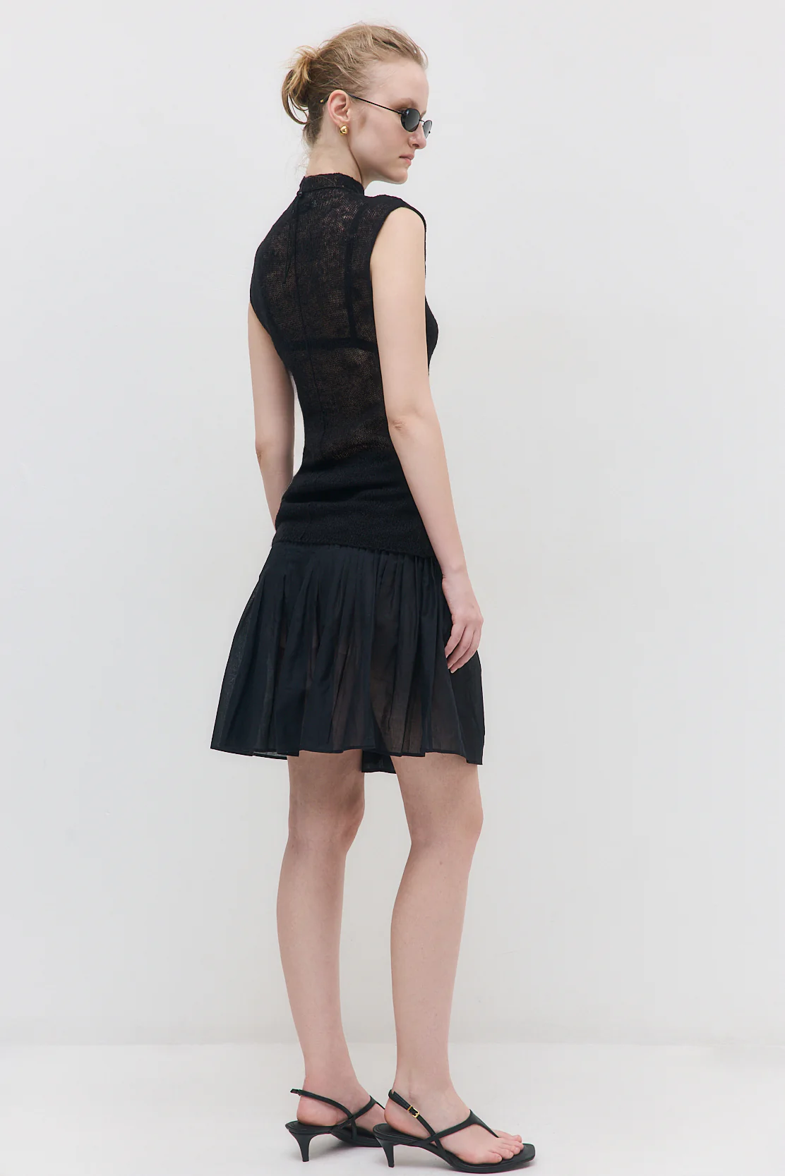 Semi Sheer Pleated Midi Skirt - Image 5