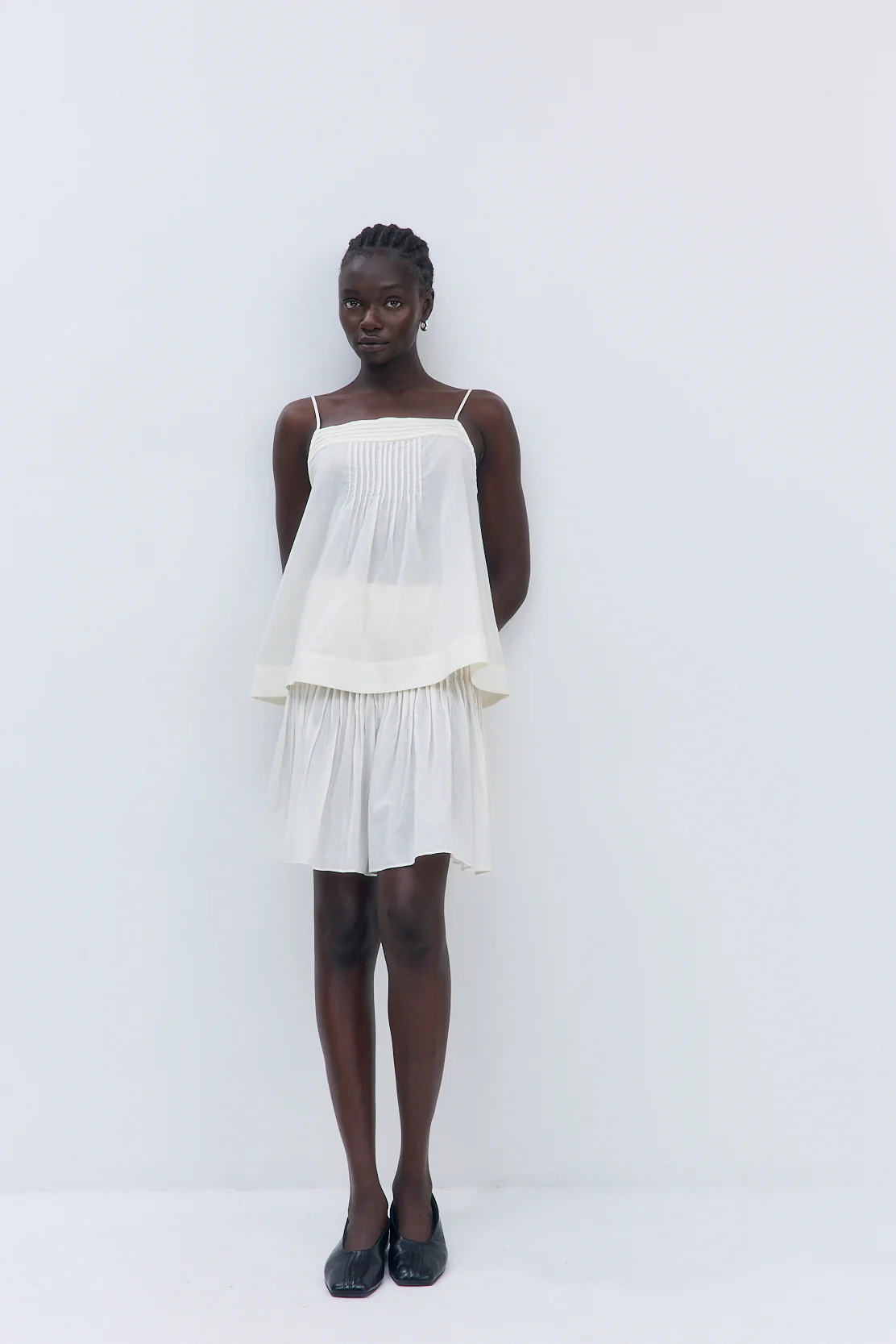 Semi Sheer Pleated Midi Skirt - Image 3