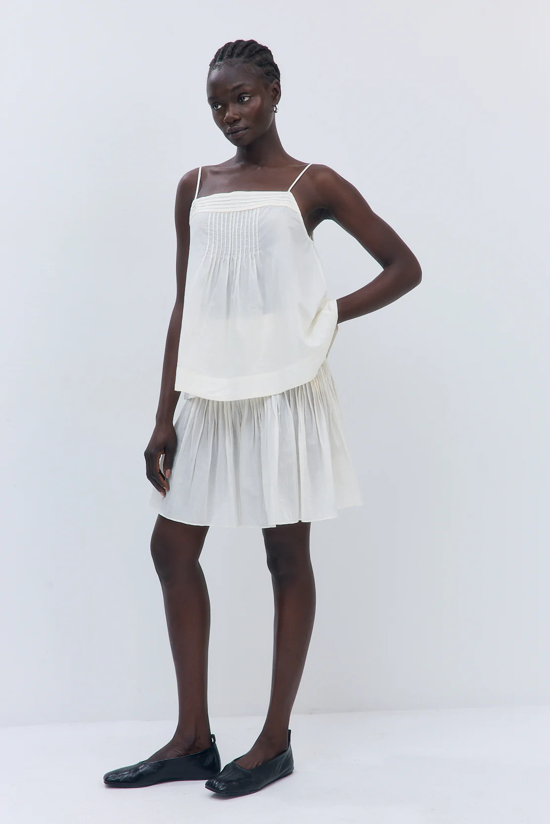 Semi Sheer Pleated Midi Skirt - Image 4