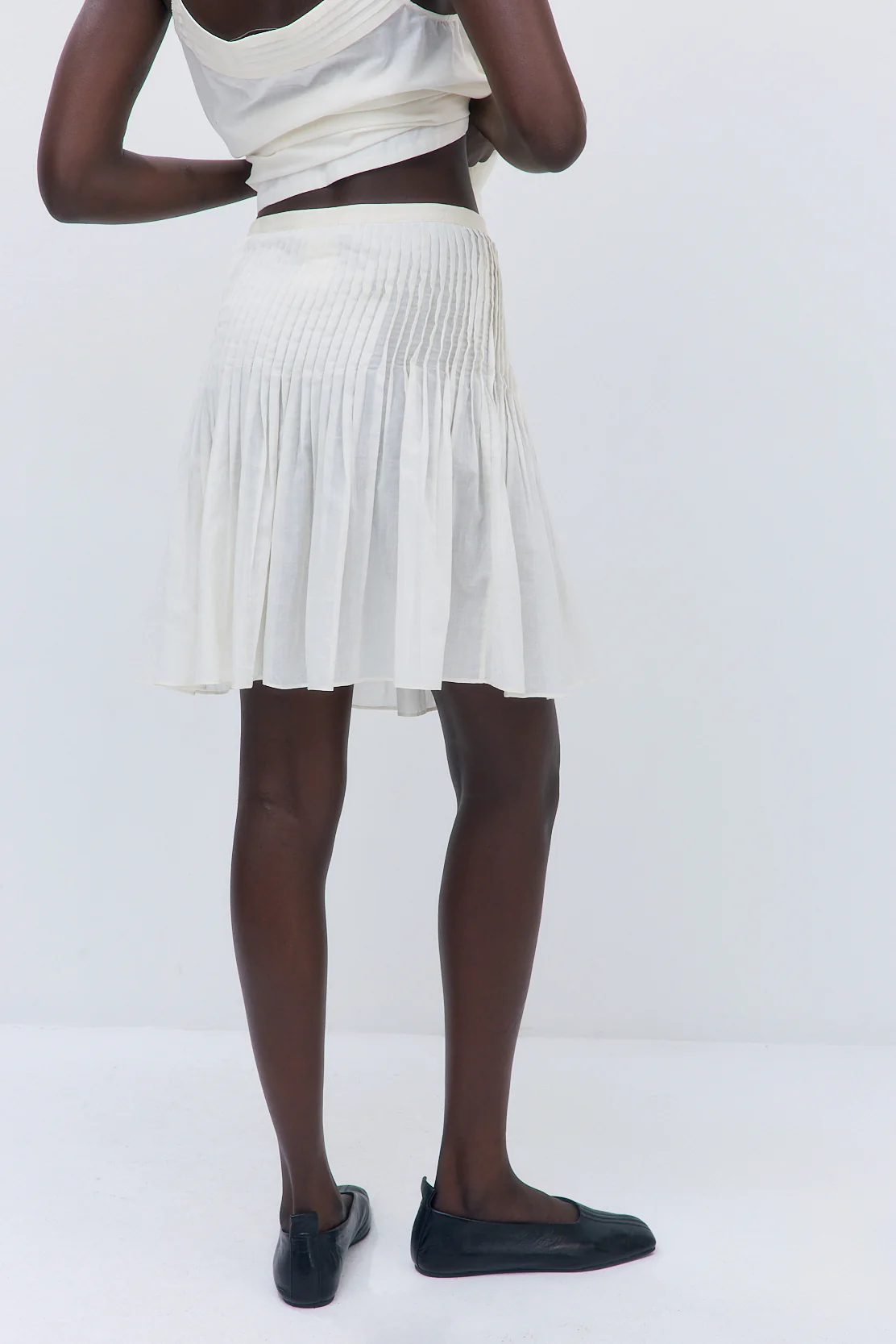 Semi Sheer Pleated Midi Skirt - Image 5