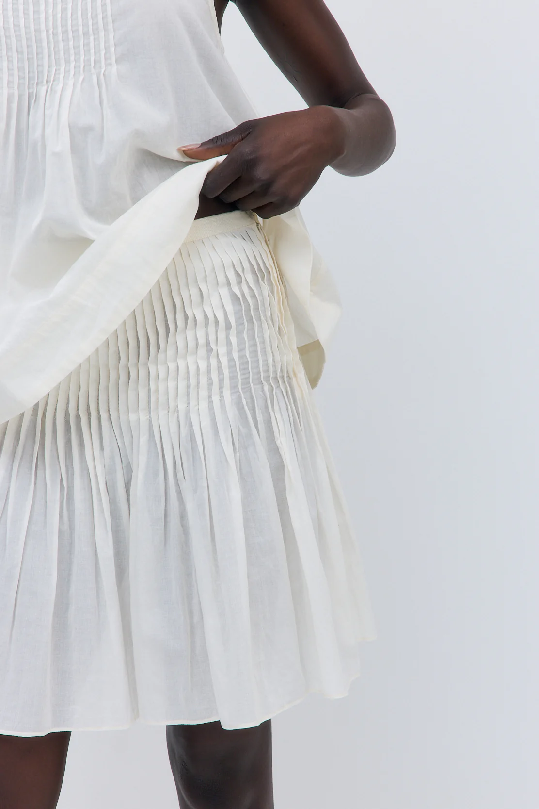 Semi Sheer Pleated Midi Skirt - Image 7