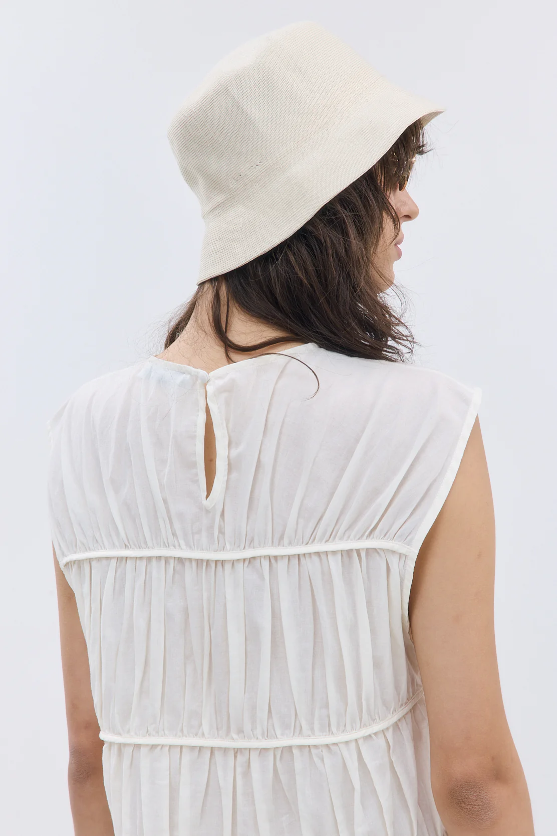 Semi Sheer Sleeveless Pleated Top - Image 6
