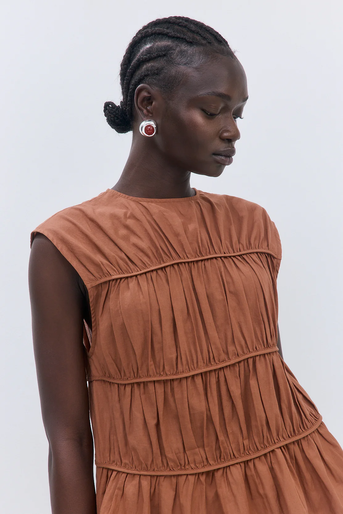 Semi Sheer Sleeveless Pleated Top - Image 7