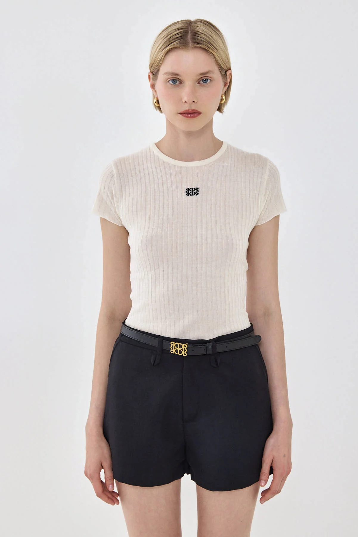 Sheer Knit Logo T Shirt