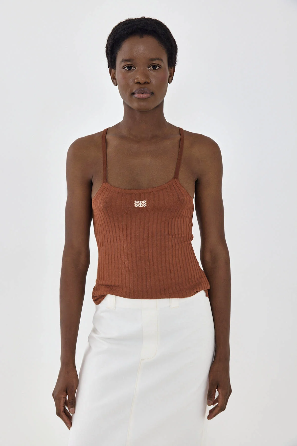 Sheer Knit Logo Tank Top
