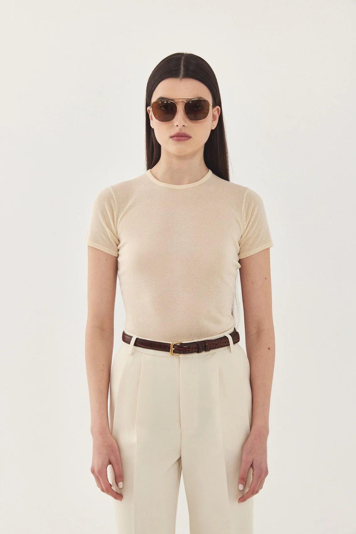 Sheer Knitted T Shirt