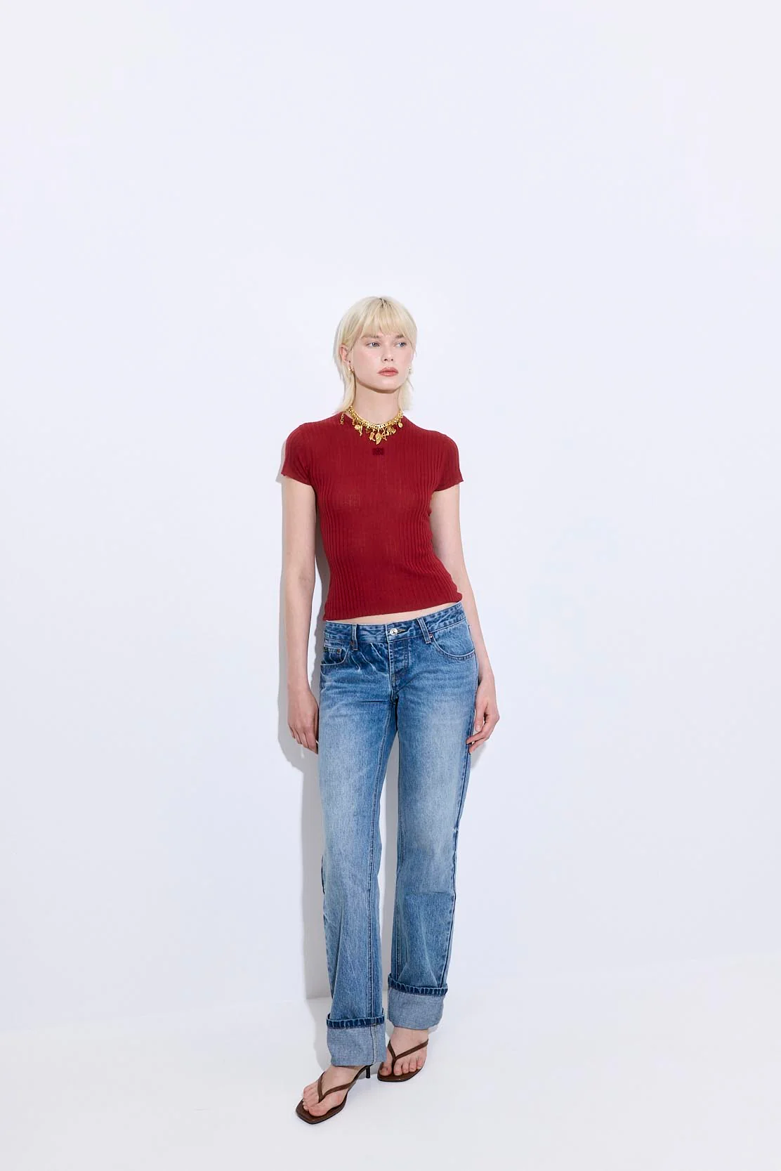 Sheer Ribbed Logo Top - Image 2