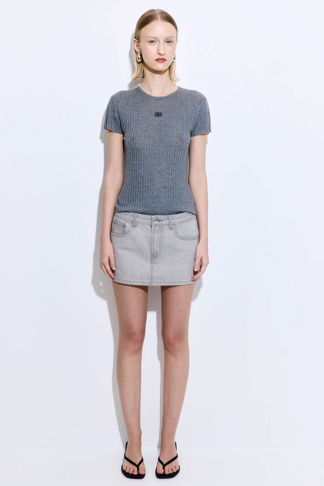 Sheer Ribbed Logo Top - Image 2