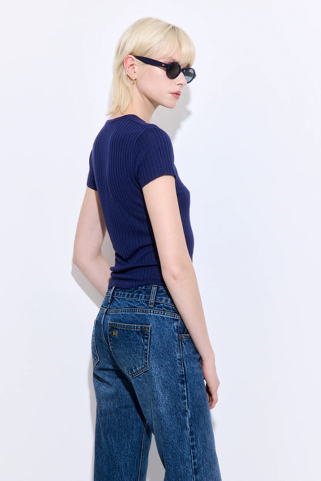 Sheer Ribbed Logo Top - Image 5