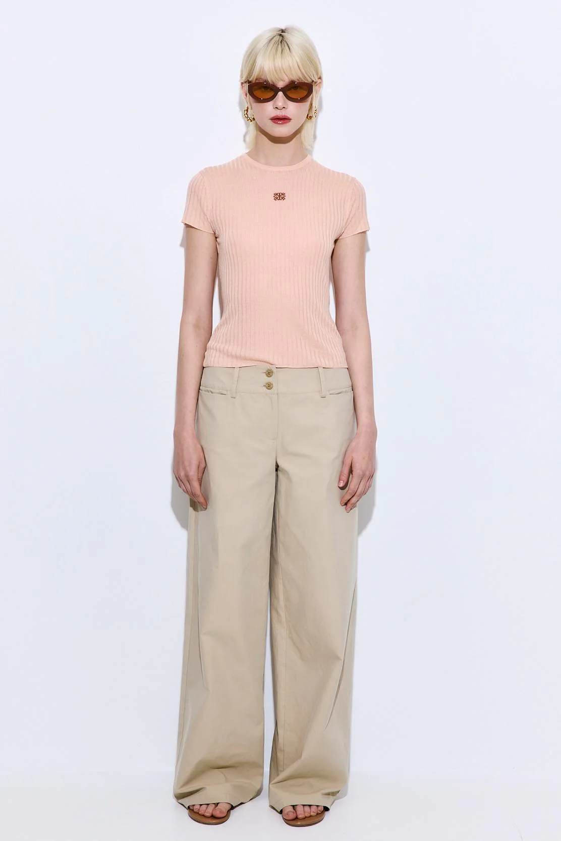 Sheer Ribbed Logo Top - Image 2