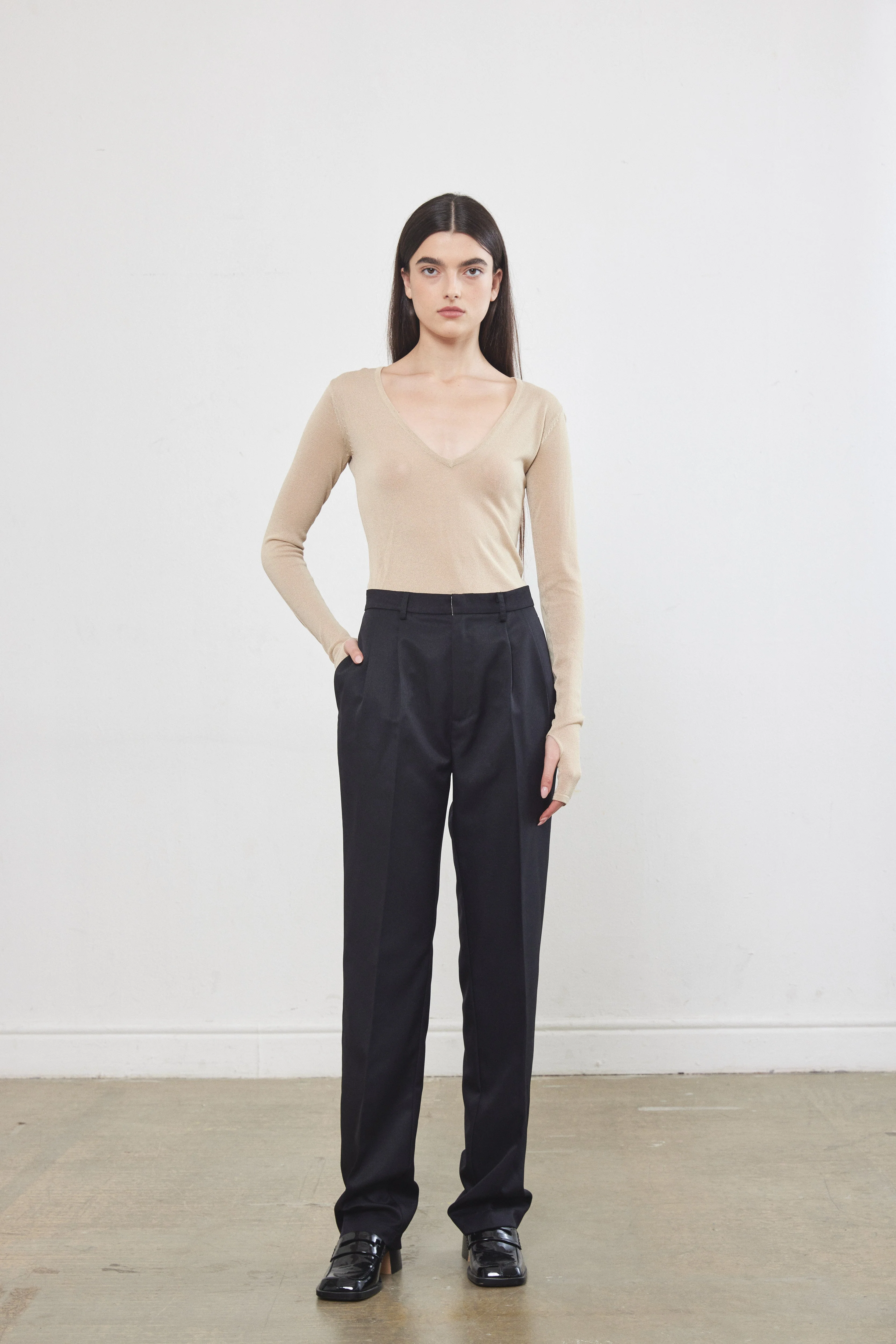 Sheer V Neck Top - Image 2