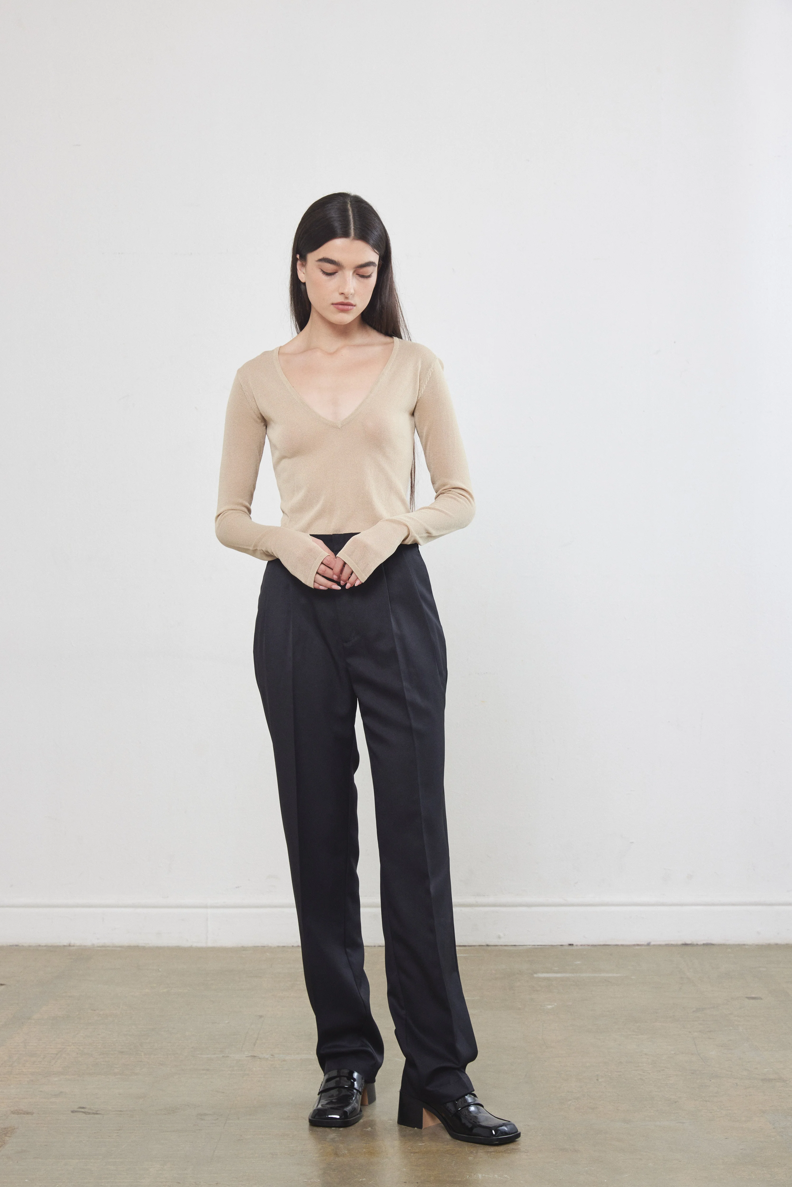 Sheer V Neck Top - Image 3