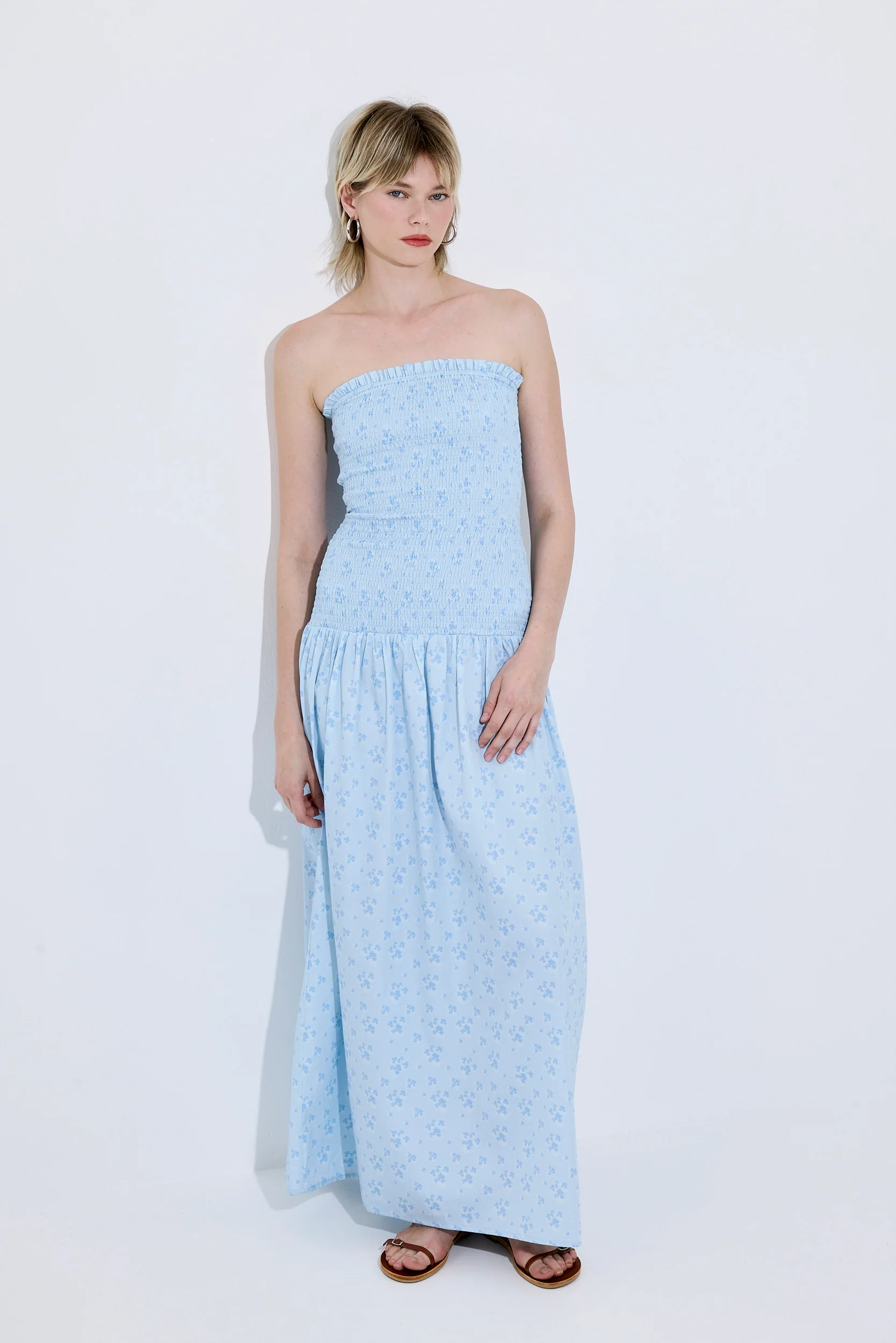 Shirred Strapless Maxi Dress - Image 2