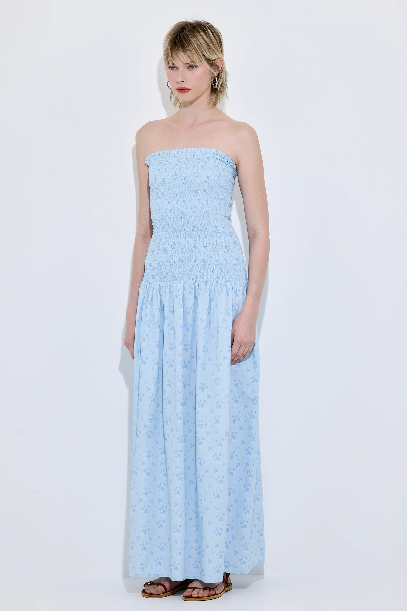 Shirred Strapless Maxi Dress - Image 3