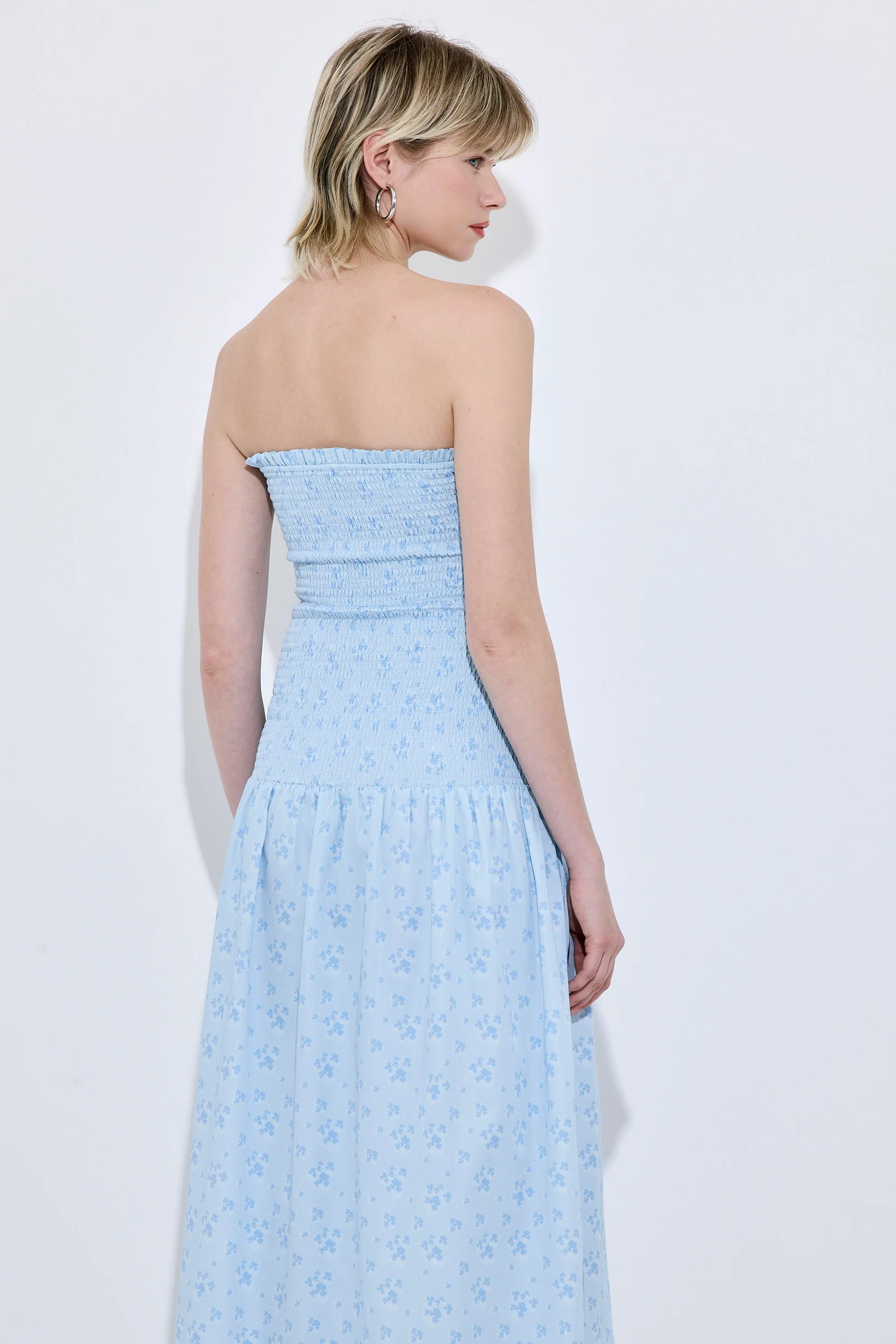 Shirred Strapless Maxi Dress - Image 4