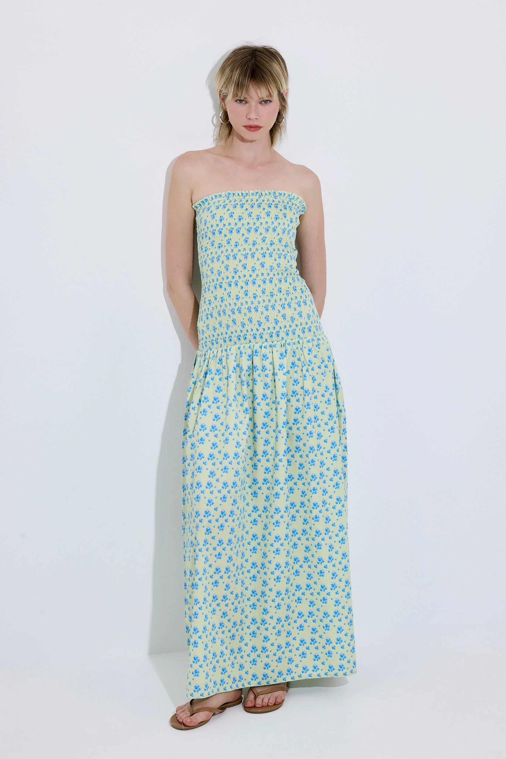 Shirred Strapless Maxi Dress - Image 2
