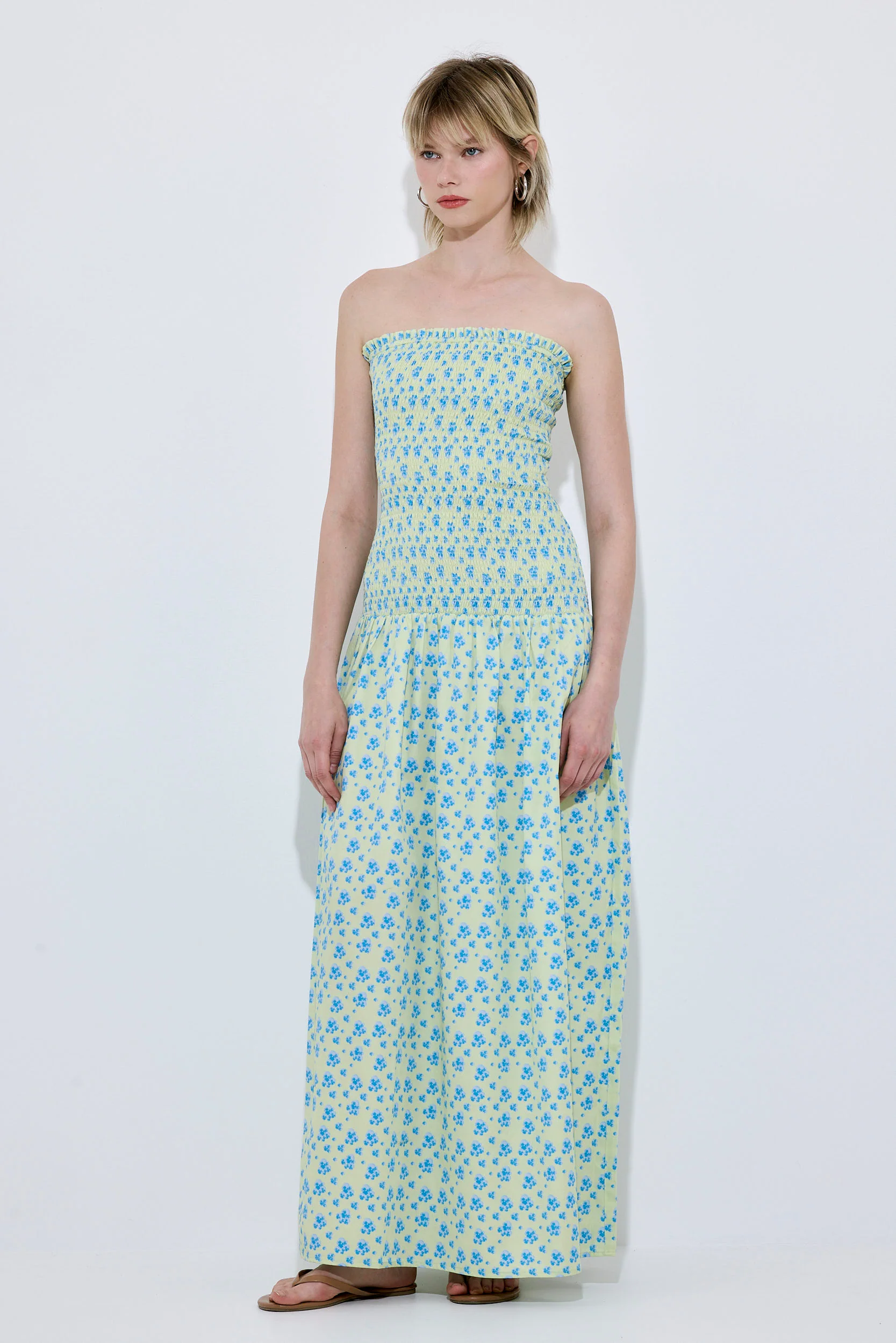 Shirred Strapless Maxi Dress - Image 3