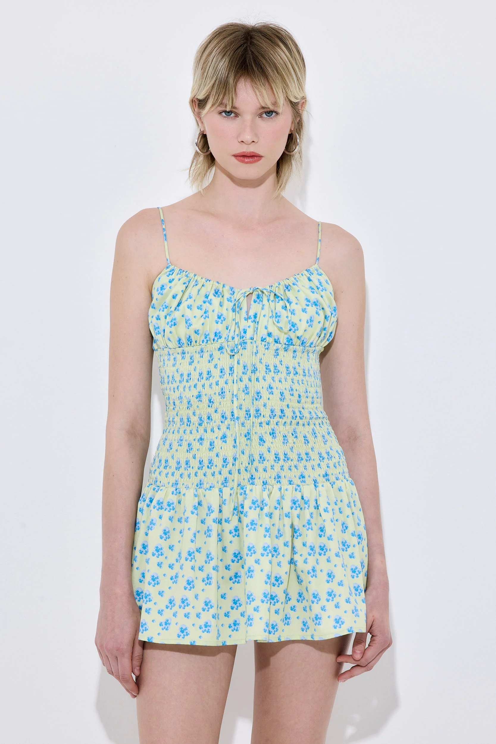 Shirred Straps Mini Dress - Image 2