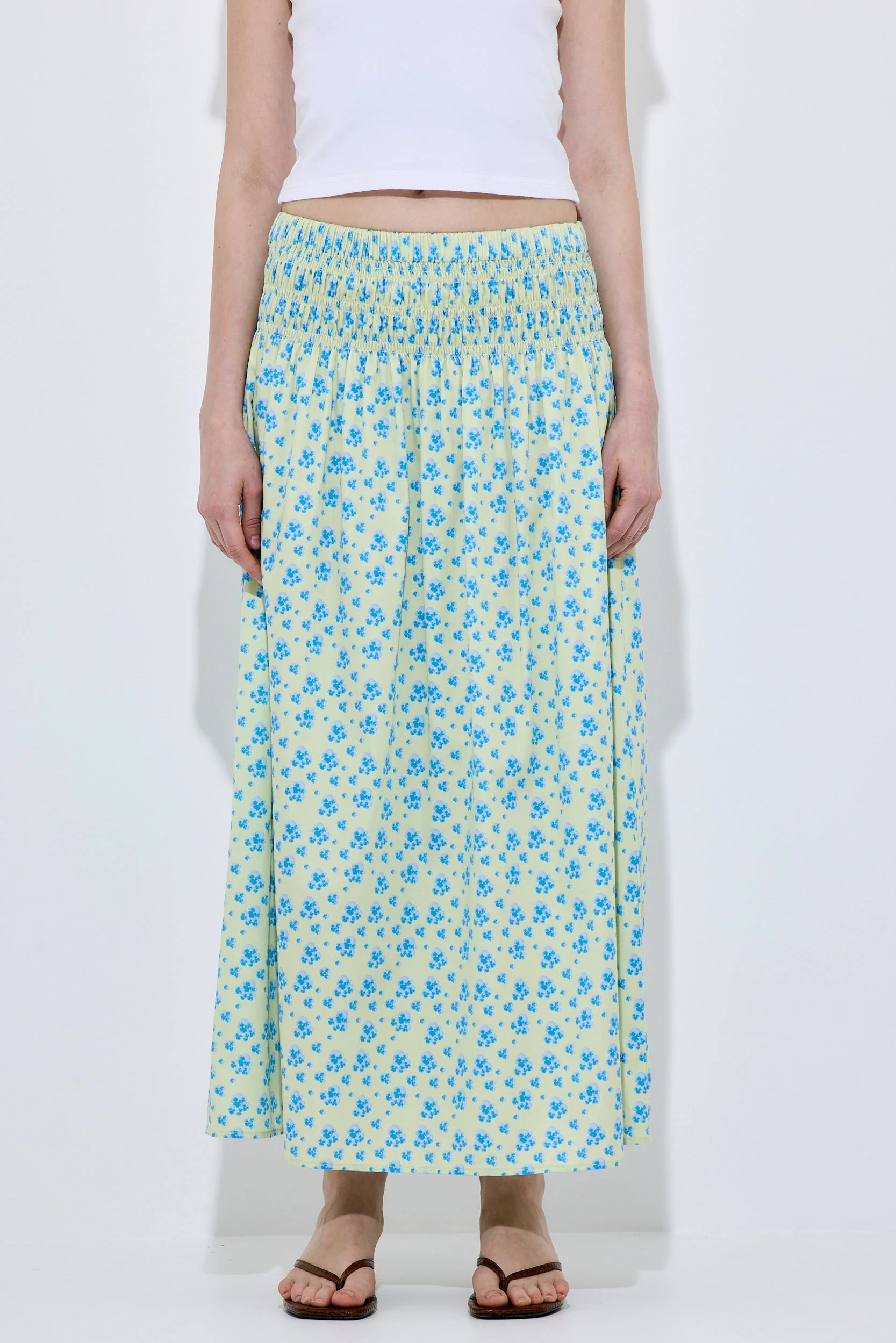 Shirred Waist Maxi Skirt - Image 2